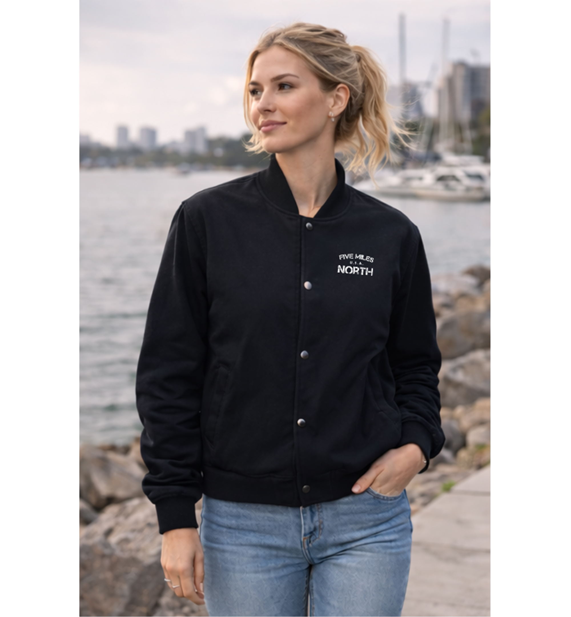 Five Miles North Felt Bomber Jacket