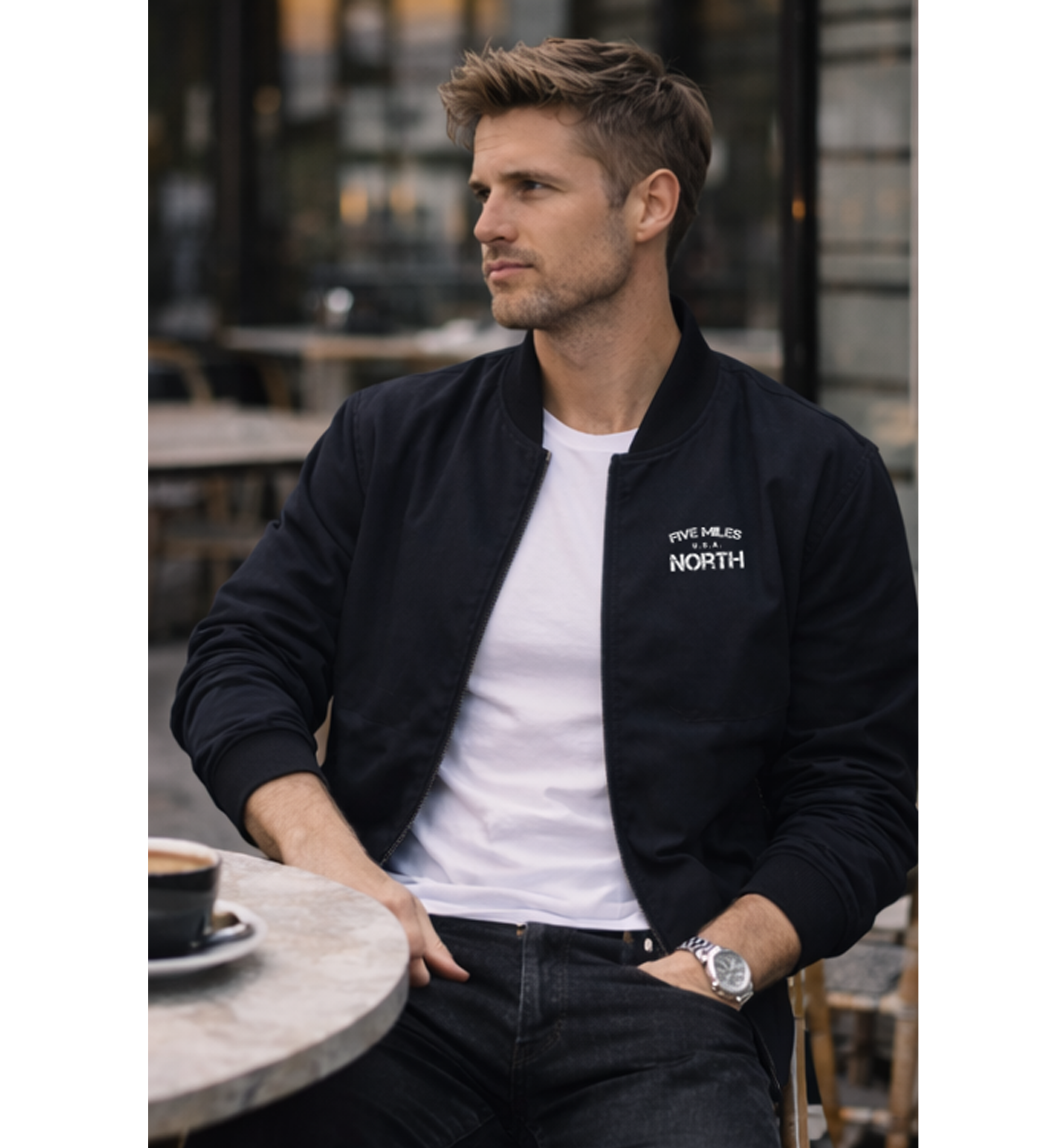 Five Miles North Felt Bomber Jacket