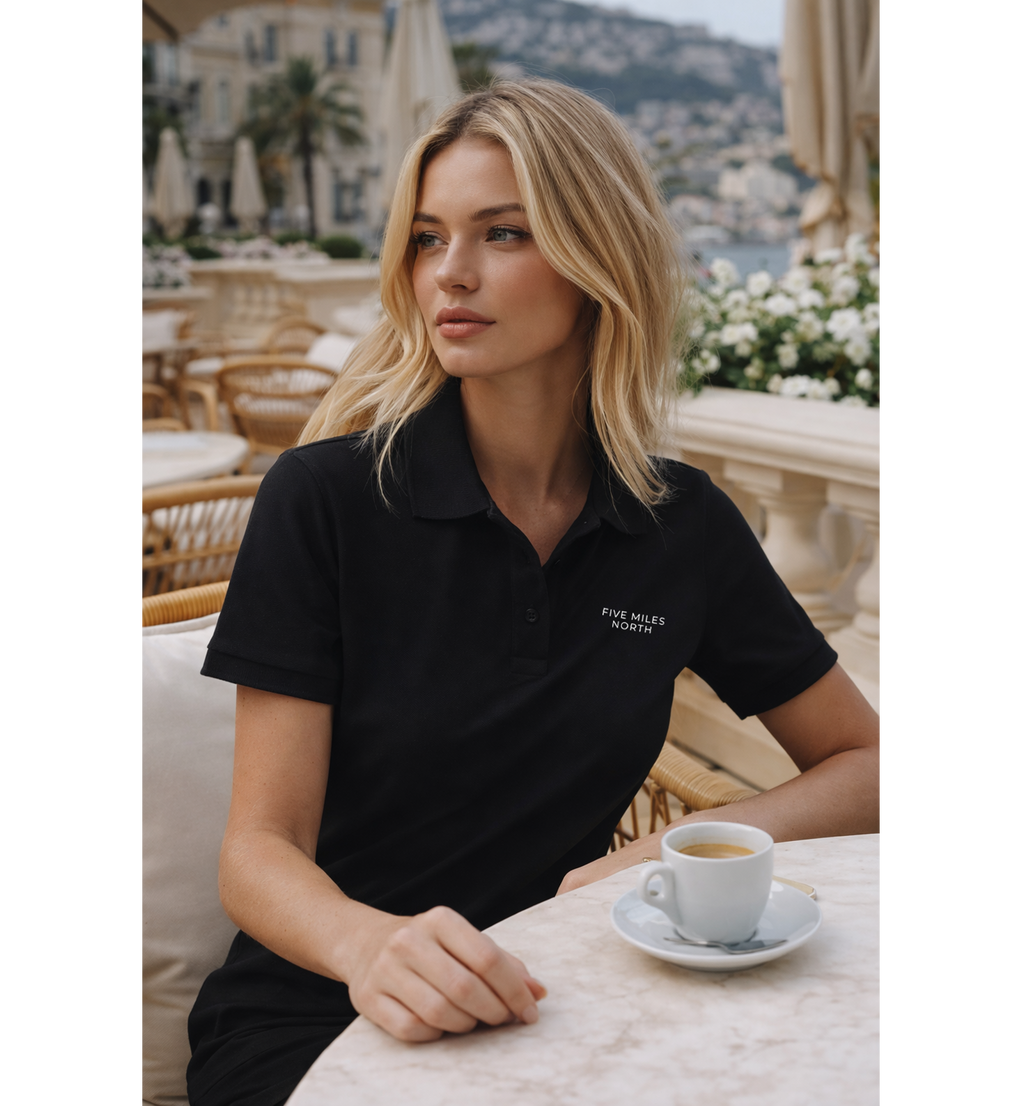 Five Miles North Classic Black Polo