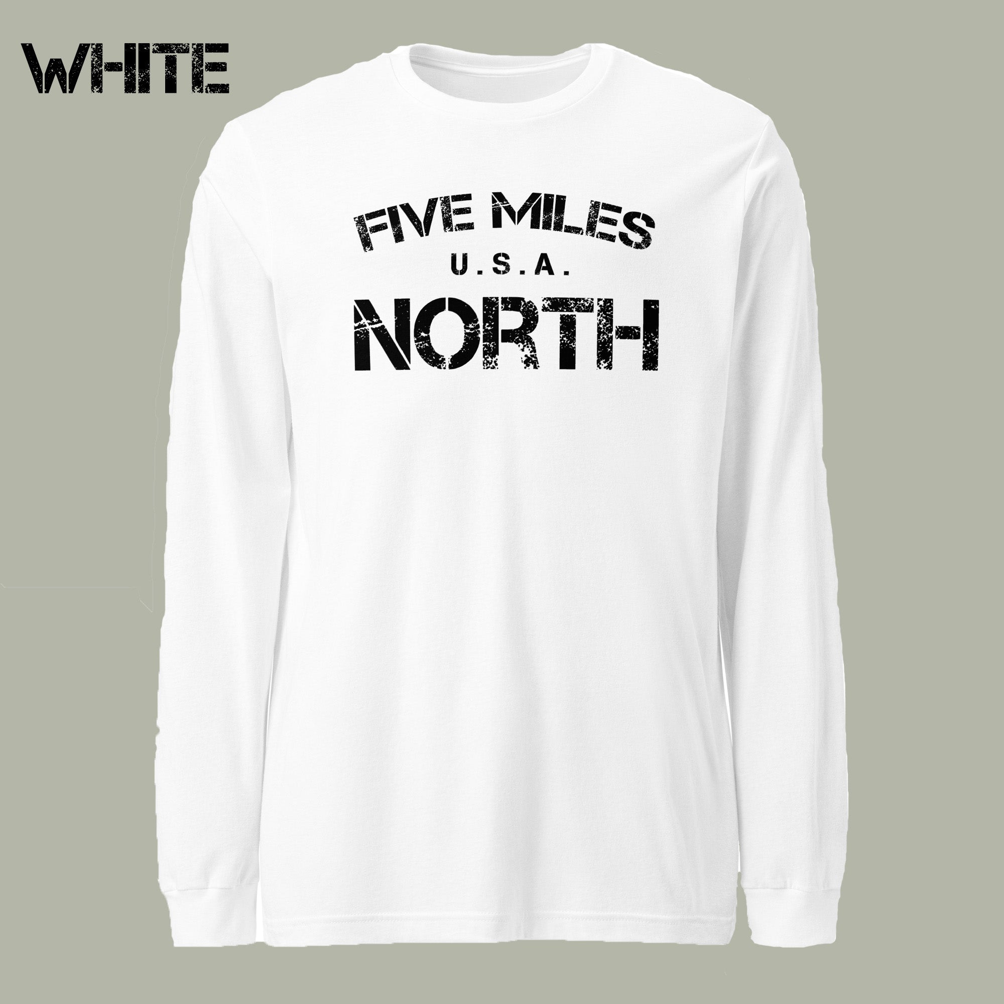 Minimalist LONG SLEEVE SHIRTS | Urban Unisex Tee | Five Miles North