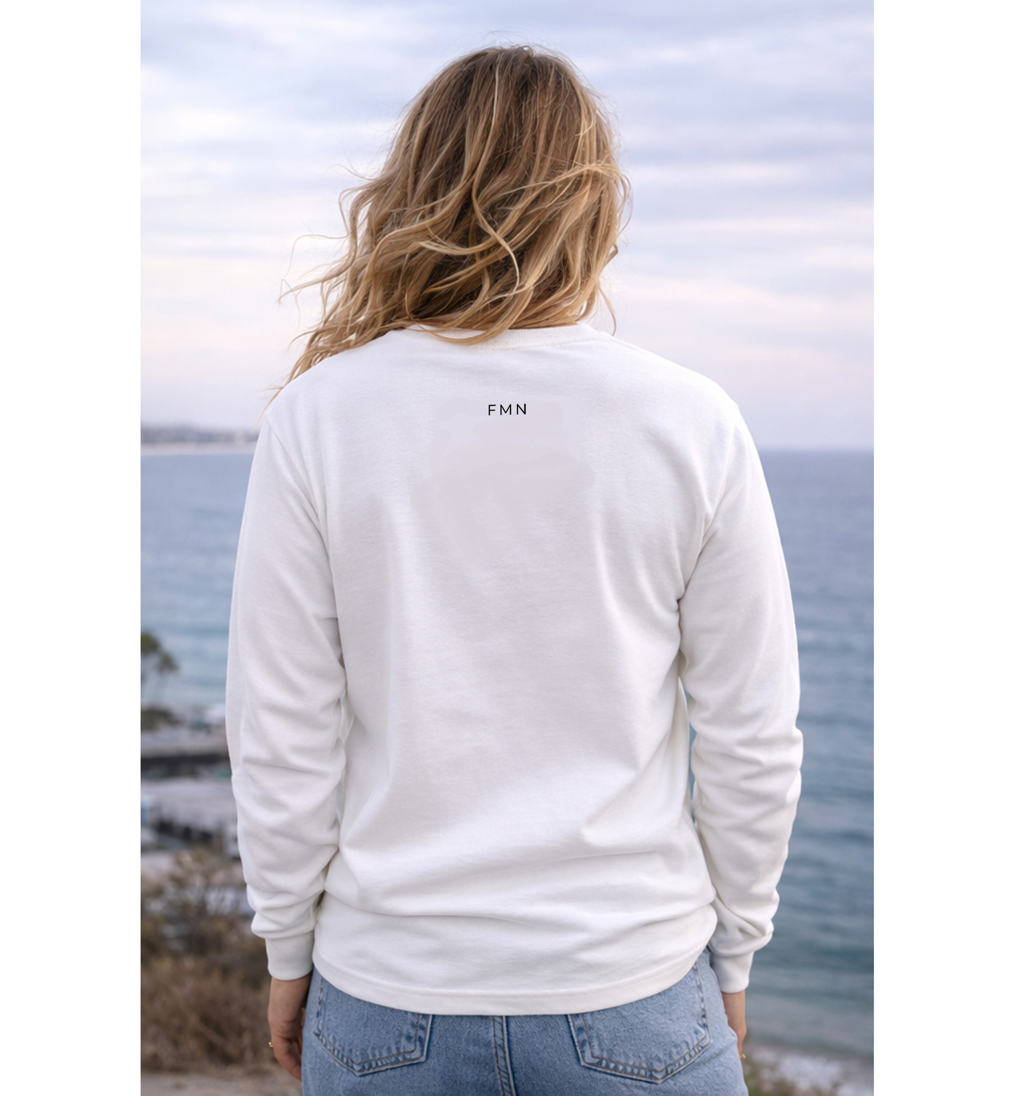 Five Miles North Long Sleeve Shirt :: Front & Back Signature Print (Black Logo)