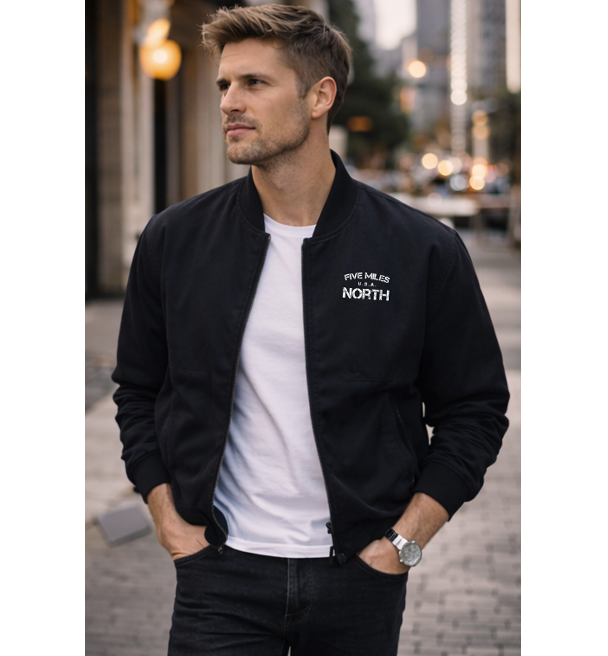 Five Miles North Felt Bomber Jacket
