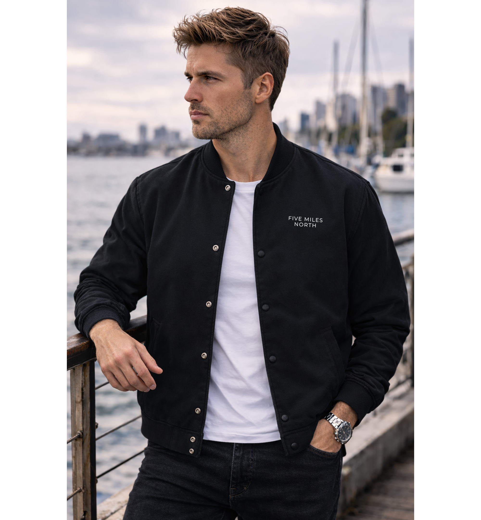 Five Miles North Felt Bomber Jacket