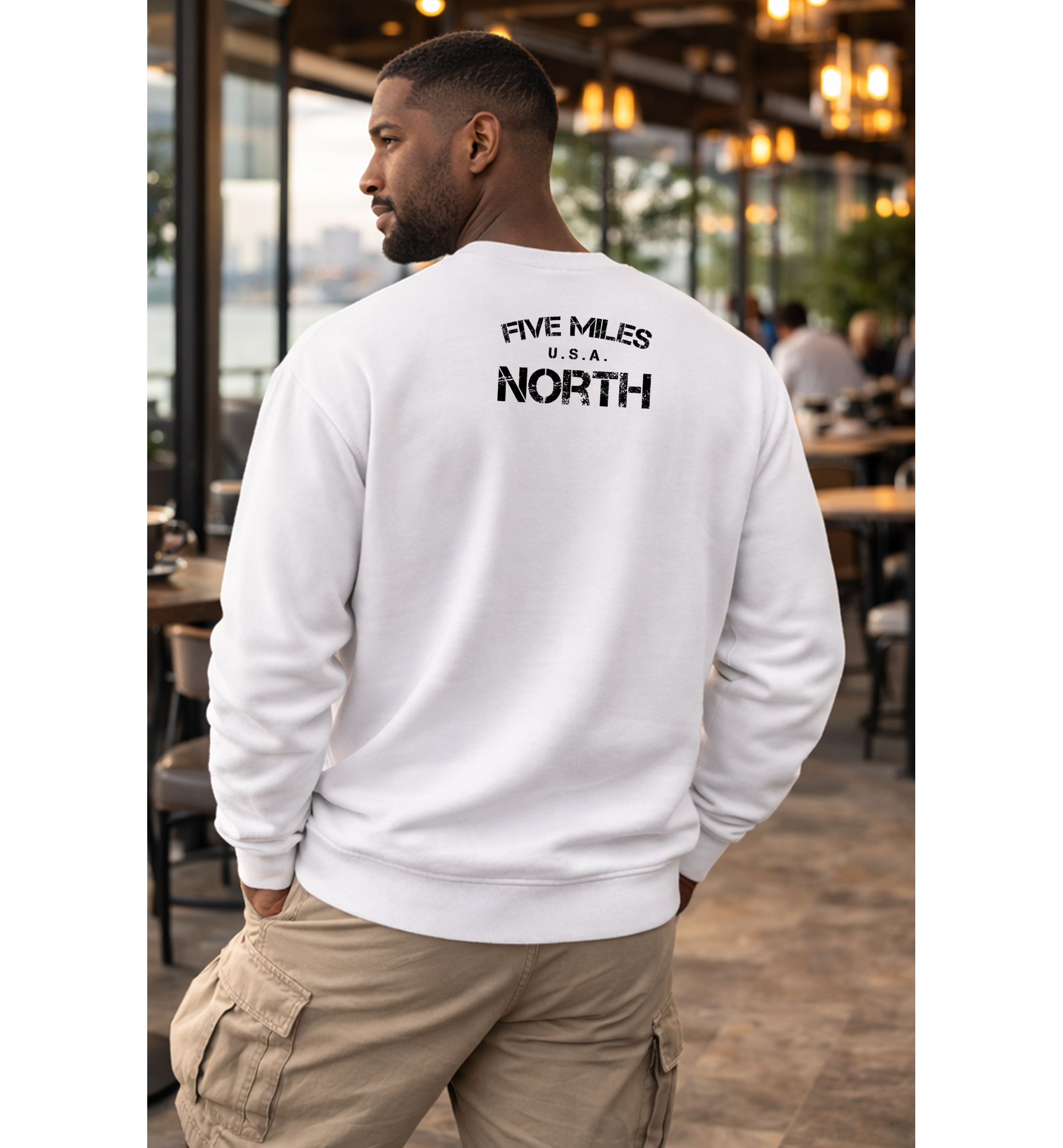 Five Miles North Sweatshirt - Front & Back Signature Print (Black Logo)