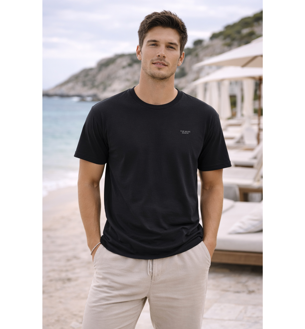 Five Miles North T-Shirt - With Embrioded Logo