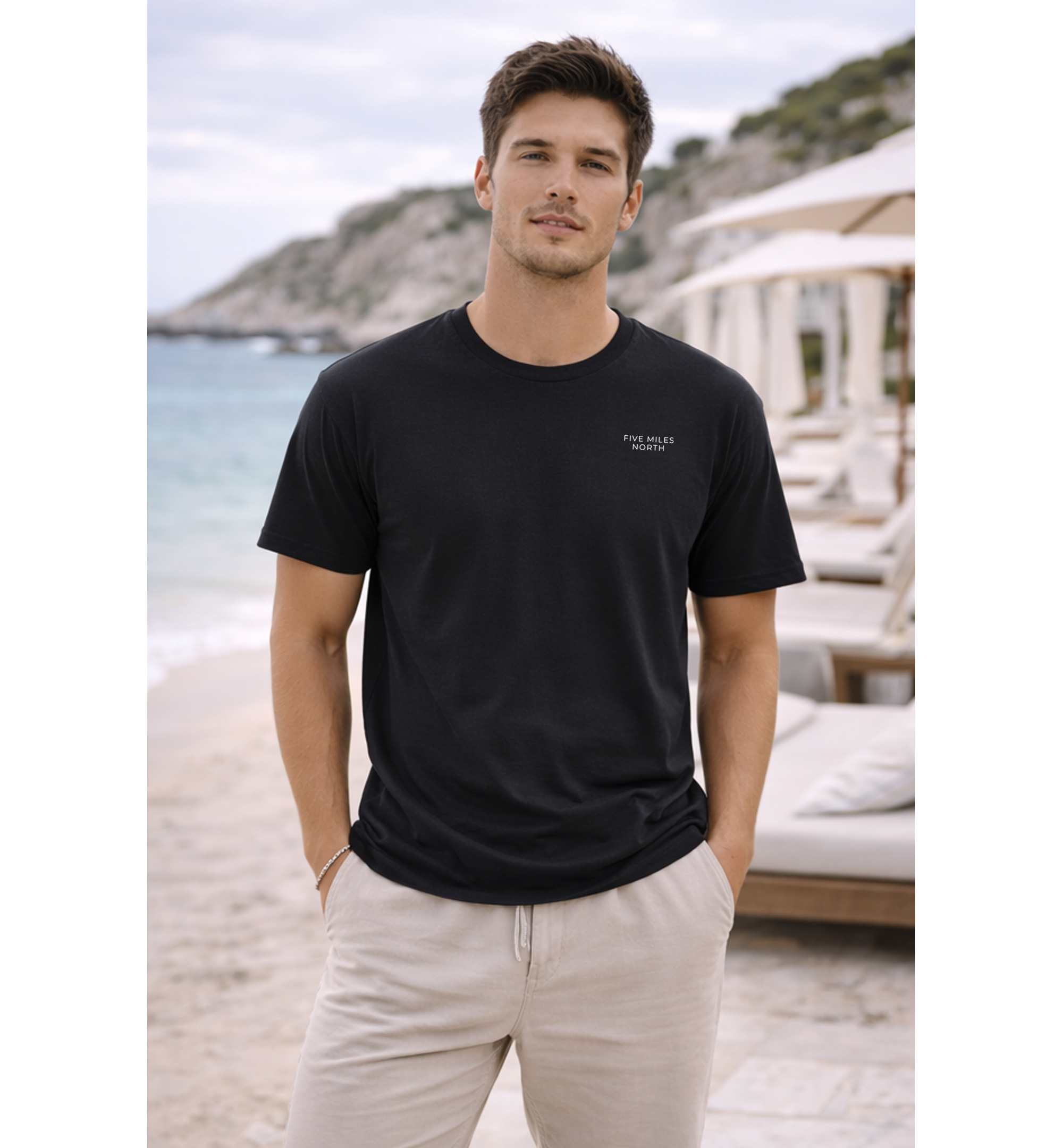 Five Miles North T-Shirt - Front & Back Signature Print (White Logo)