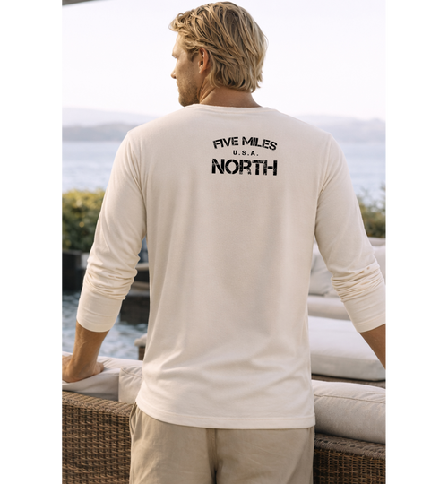 Five Miles North Long Sleeve Shirt - Front & Back Signature Print (Black Logo)