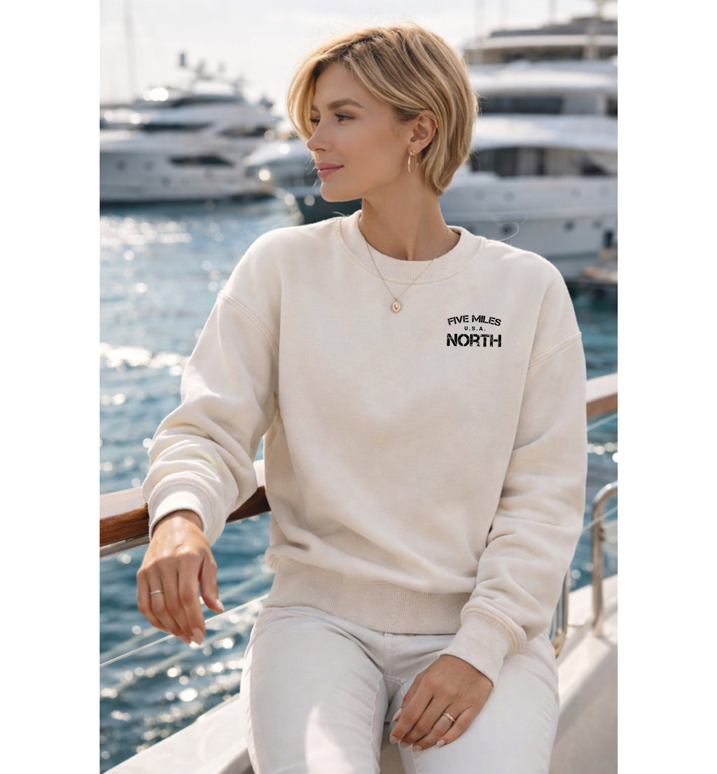 Five Miles North Sweatshirt - Front & Back Signature Print (Black Logo)