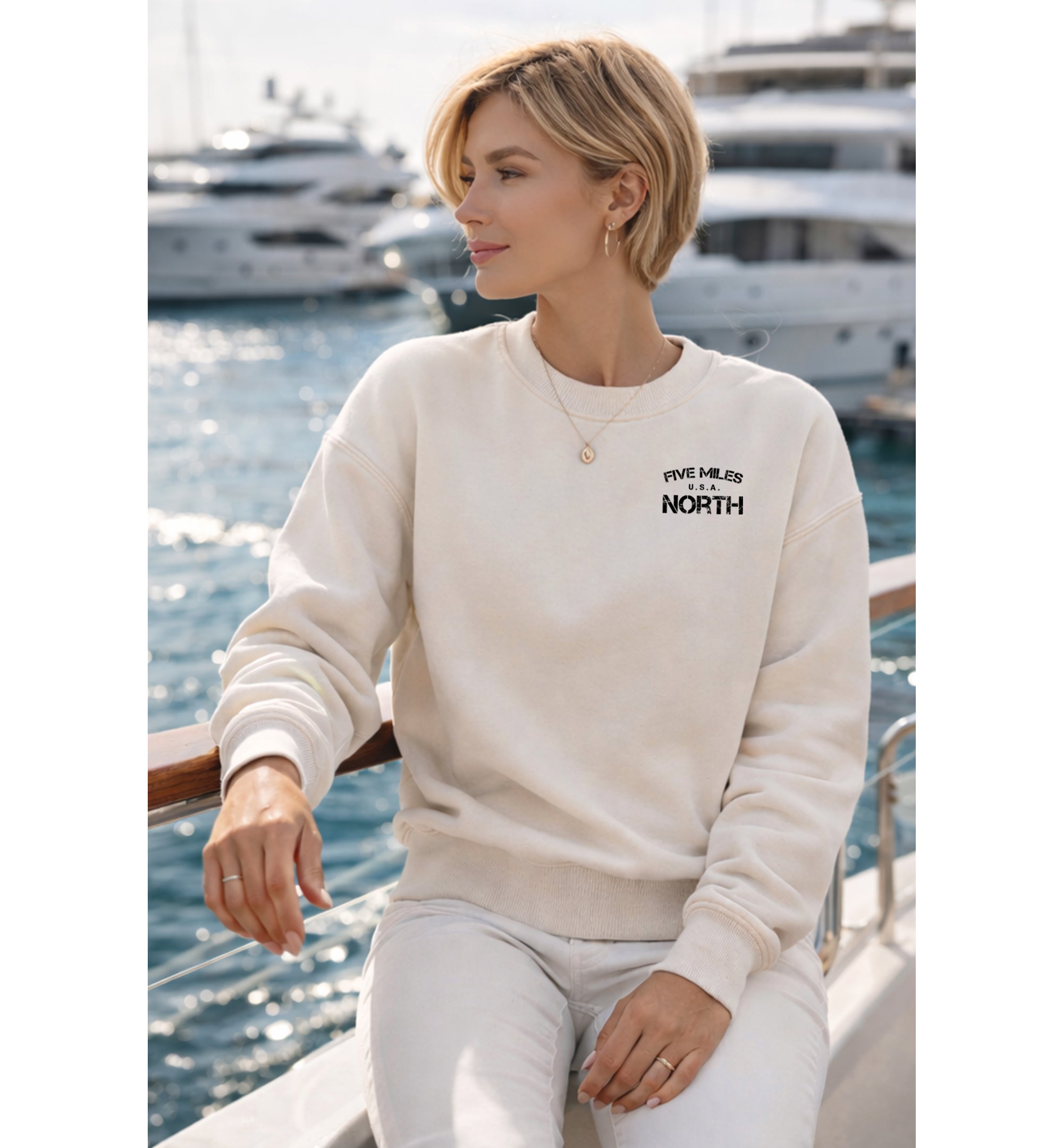 Five Miles North Sweatshirt - Front & Back Signature Print (Black Logo)