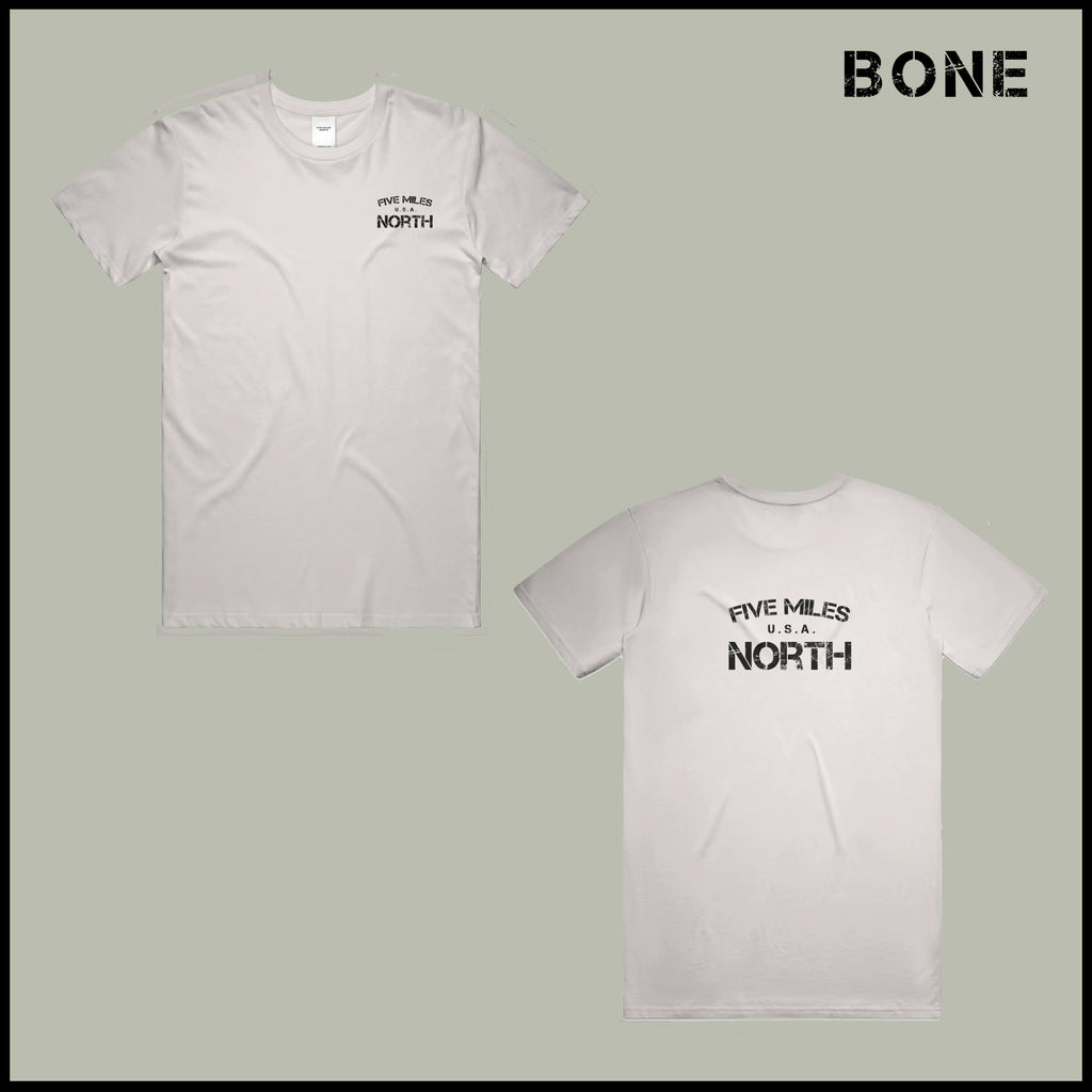 Five Miles North T-Shirt - Front & Back Signature Print (Black Logo)