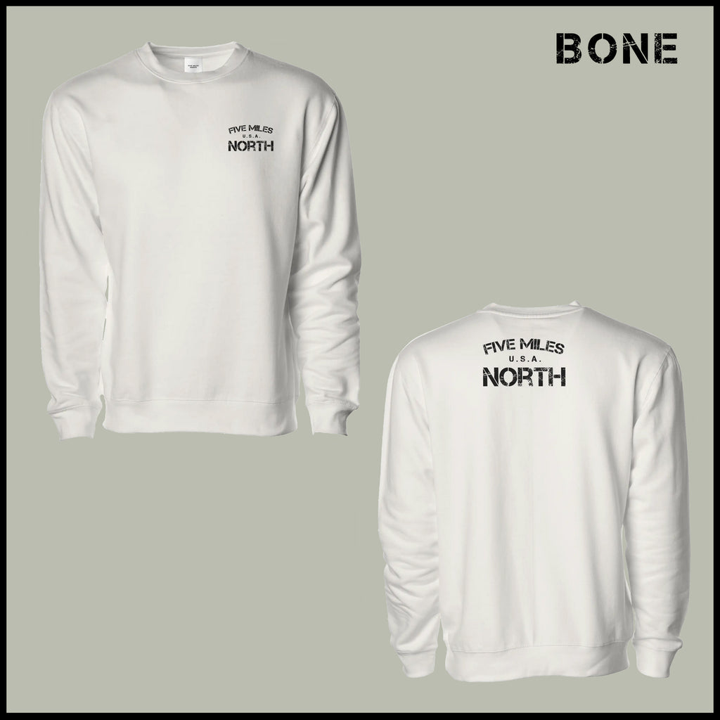 Five Miles North Sweatshirt - Front & Back Signature Print (Black Logo)