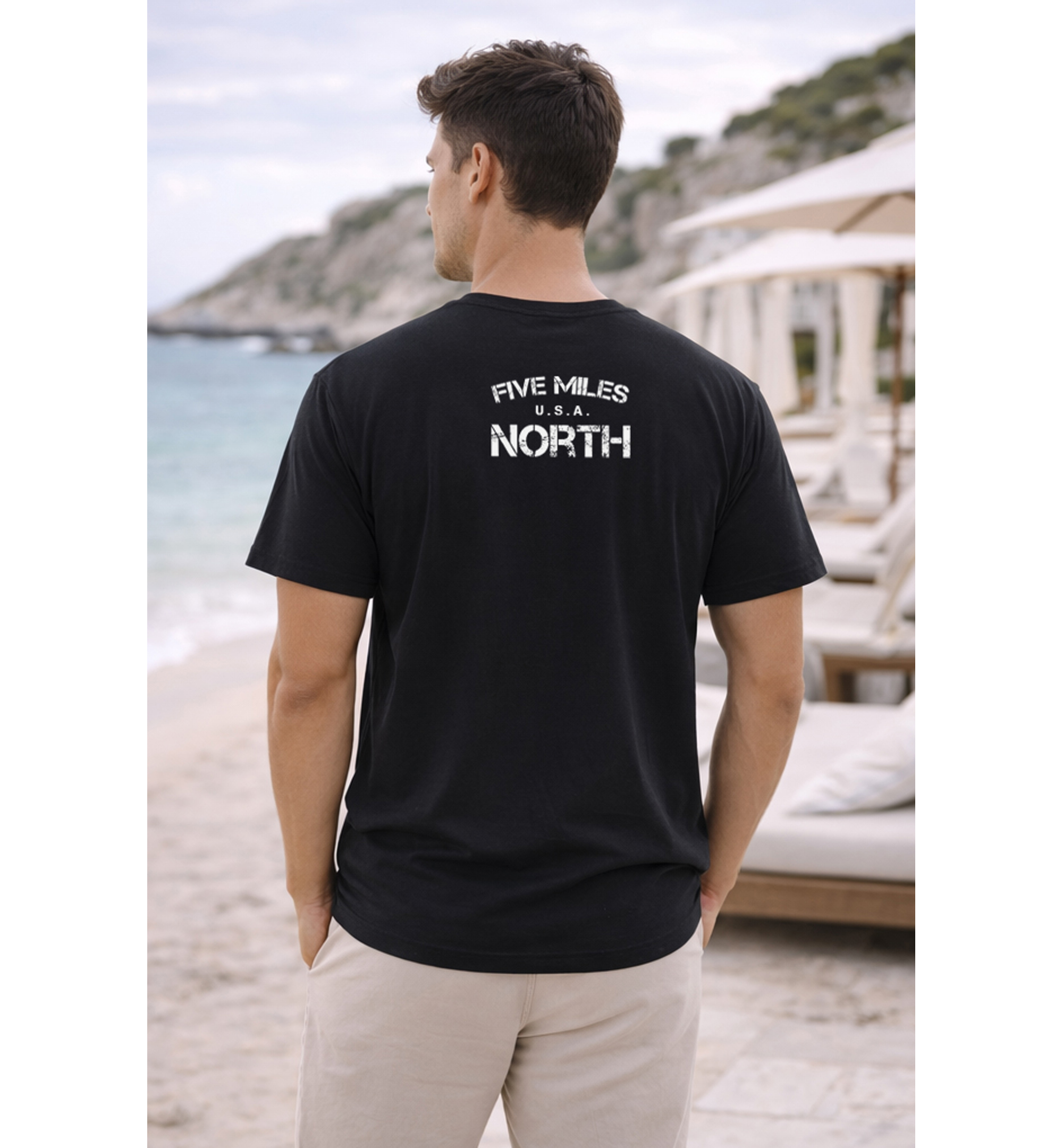 Five Miles North T-Shirt - Front & Back Signature Print (White Logo)