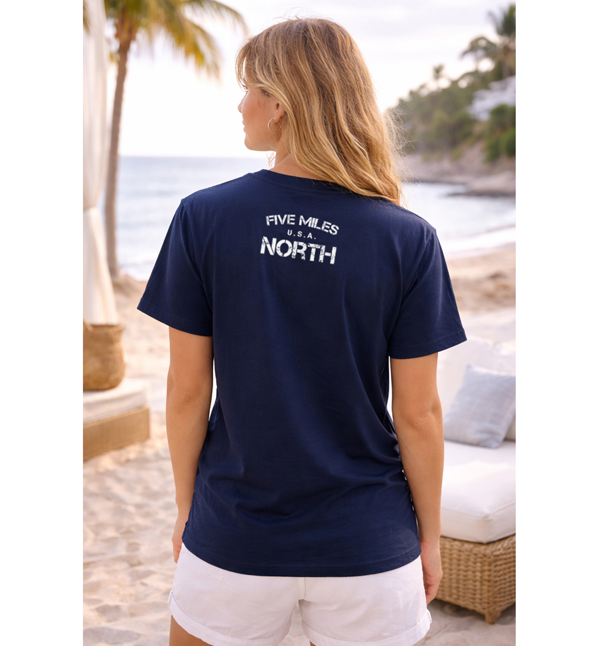 Five Miles North T-Shirt - Front & Back Signature Print (White Logo)