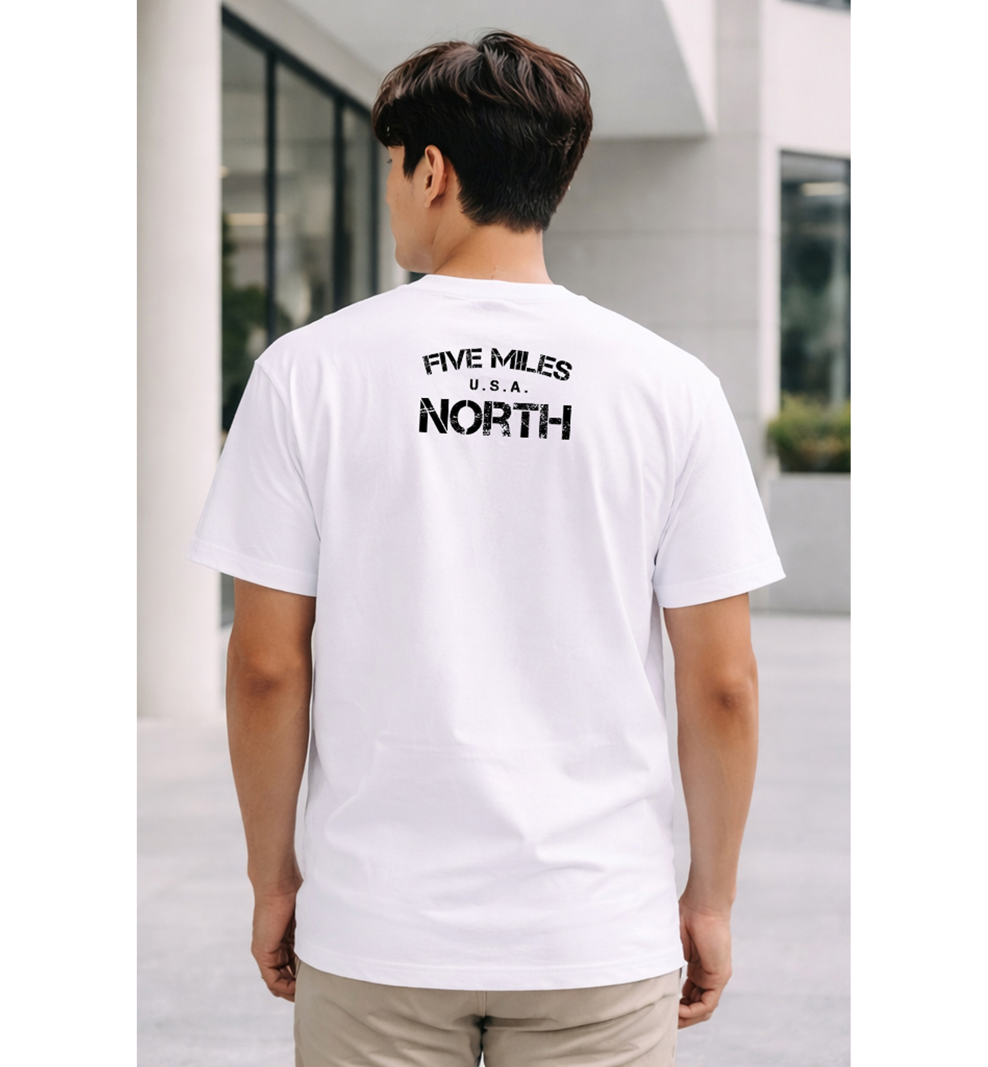 Five Miles North T-Shirt - Front & Back Signature Print (Black Logo)