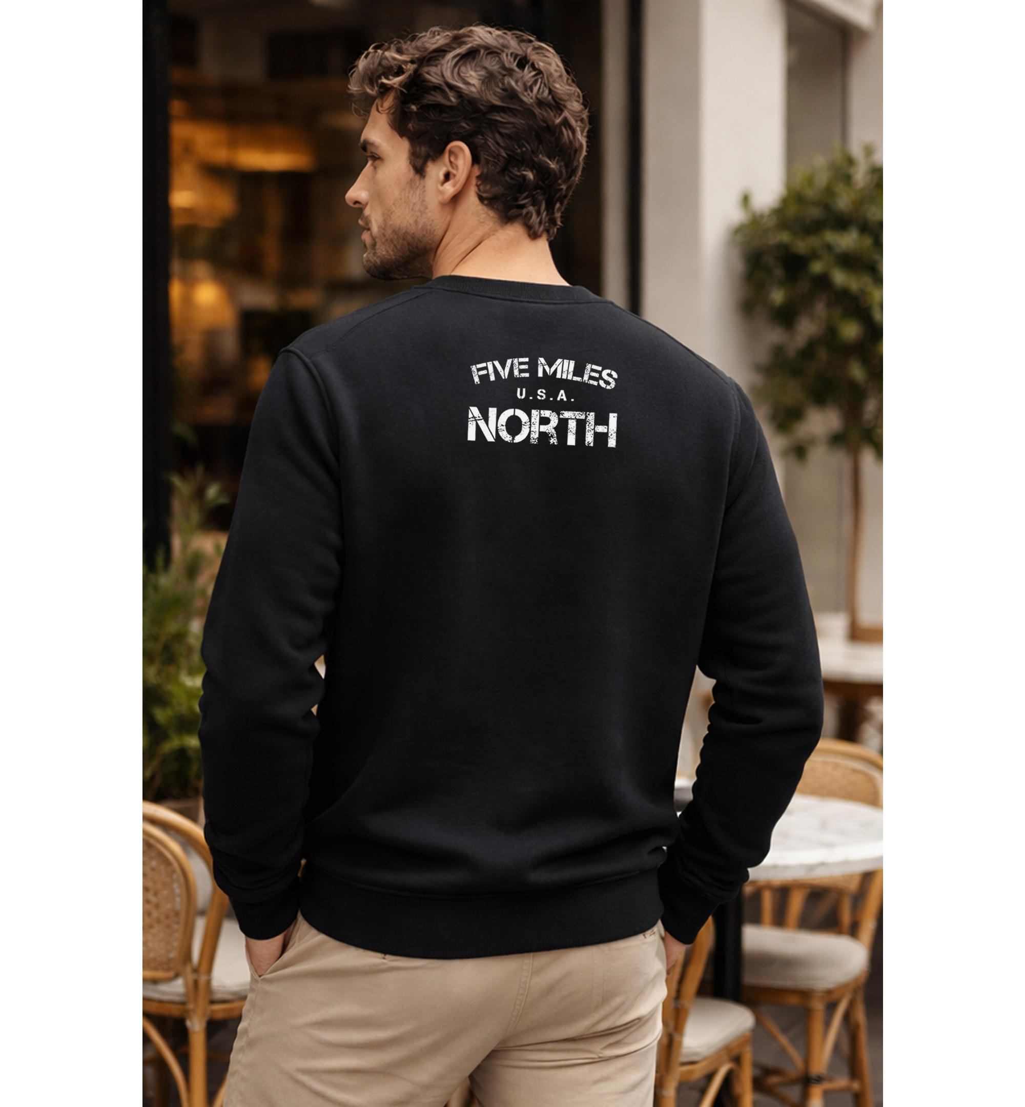Five Miles North Sweatshirt - Front & Back Signature Print (White Logo)