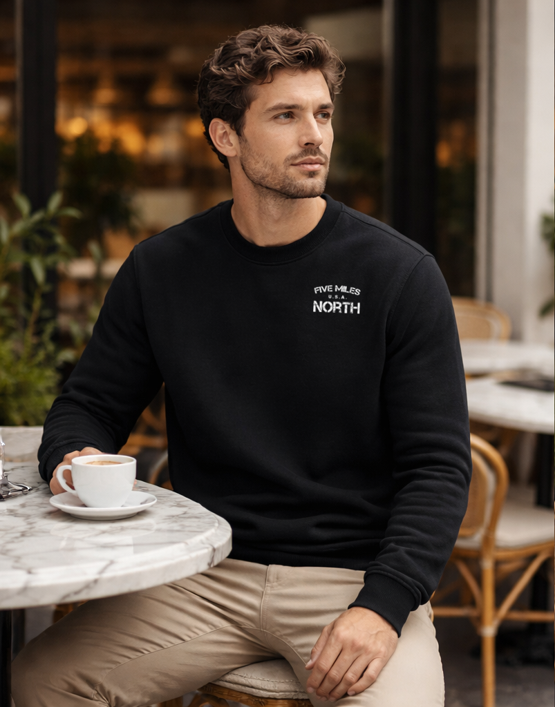 Five Miles North Sweatshirt - Front & Back Signature Print (White Logo)