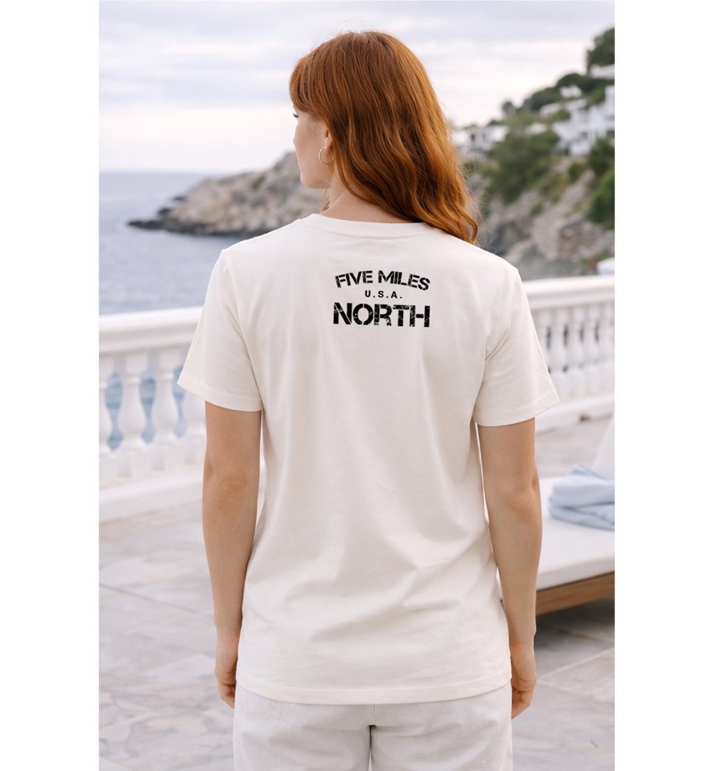 Five Miles North T-Shirt - Front & Back Signature Print (Black Logo)