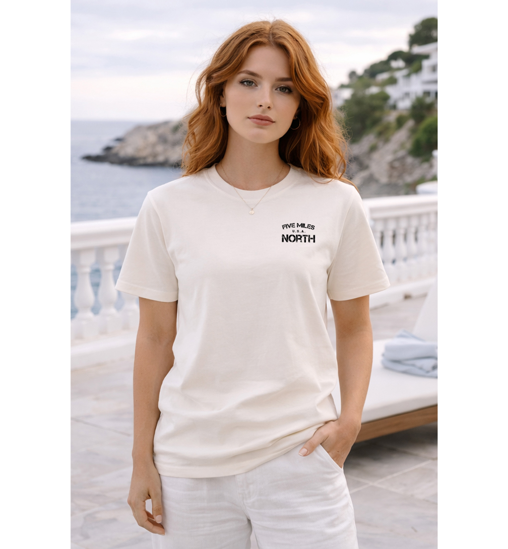 Five Miles North T-Shirt - Front & Back Signature Print (Black Logo)