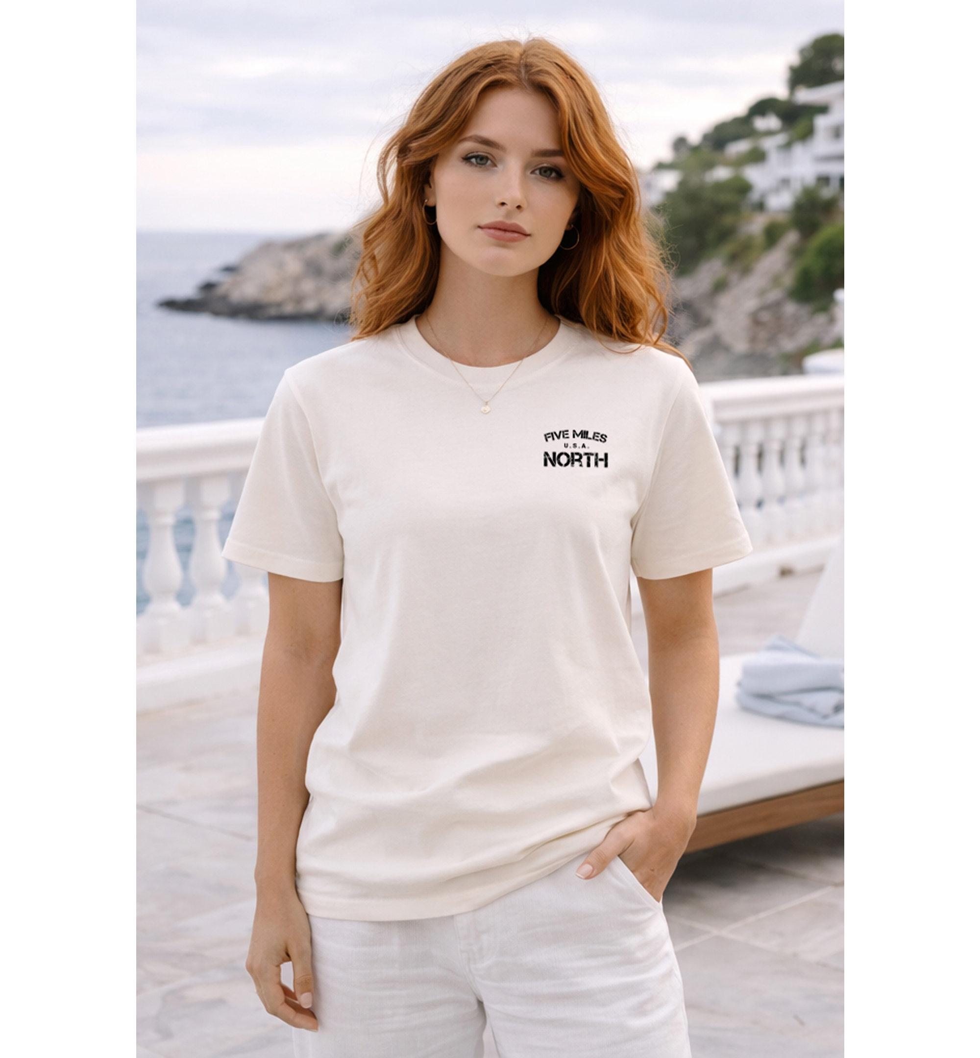 Five Miles North T-Shirt - Front & Back Signature Print (Black Logo)