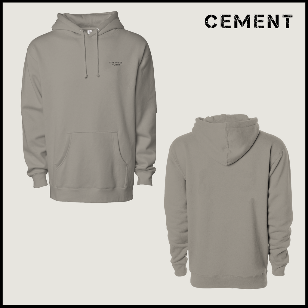 Five Miles North Hoodie :: Embroidered Black Chest Logo