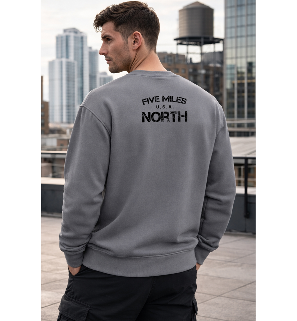 Five Miles North Sweatshirt - Front & Back Signature Print (Black Logo)