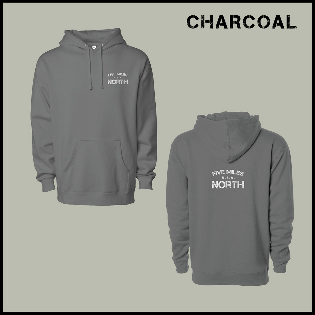 Five Miles North Hoodie - Front & Back Signature Print (White Logo)