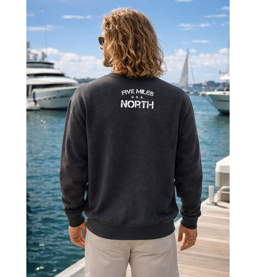 Five Miles North Sweatshirt - Front & Back Signature Print (White Logo)