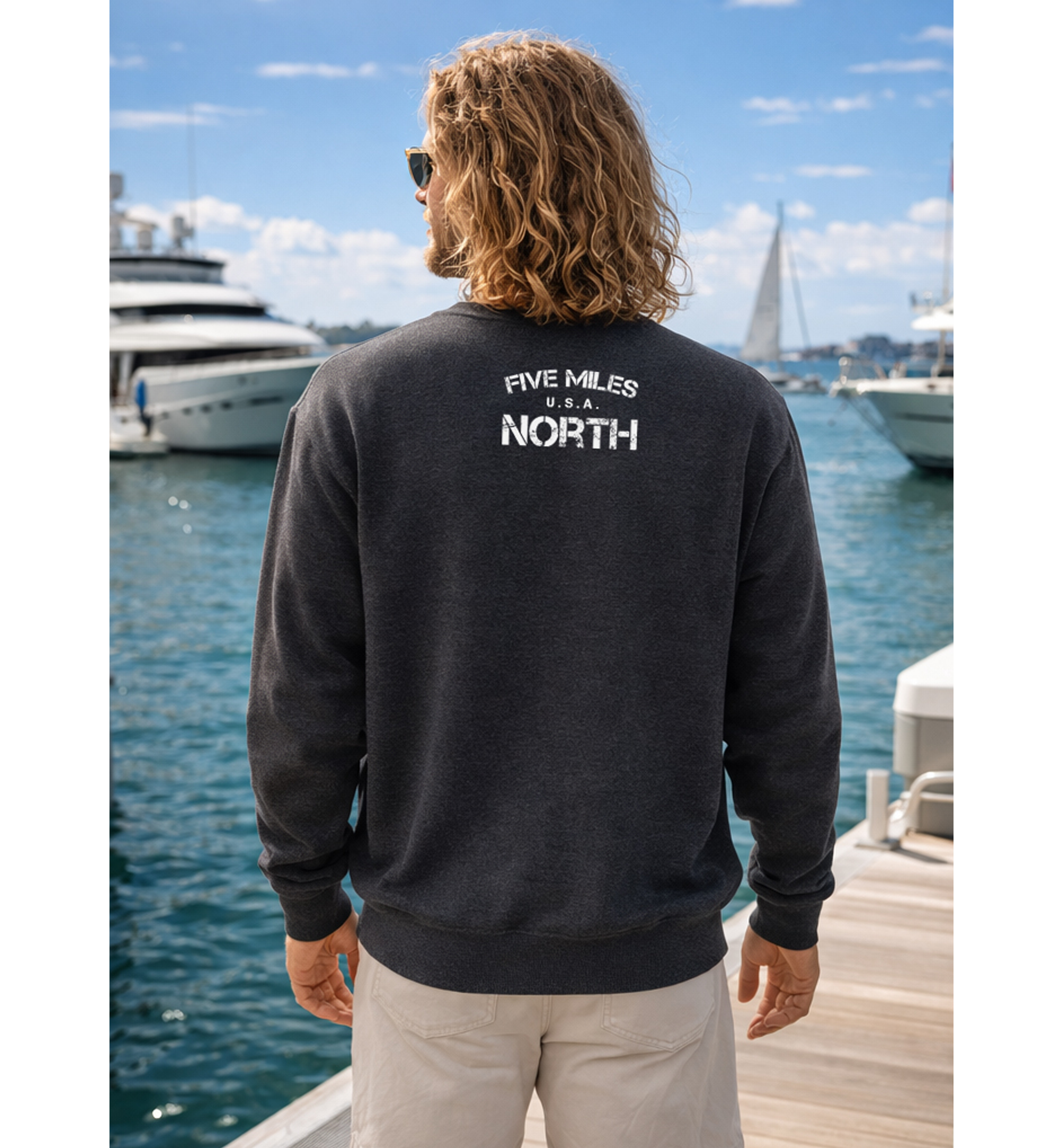 Five Miles North Sweatshirt - Front & Back Signature Print (White Logo)