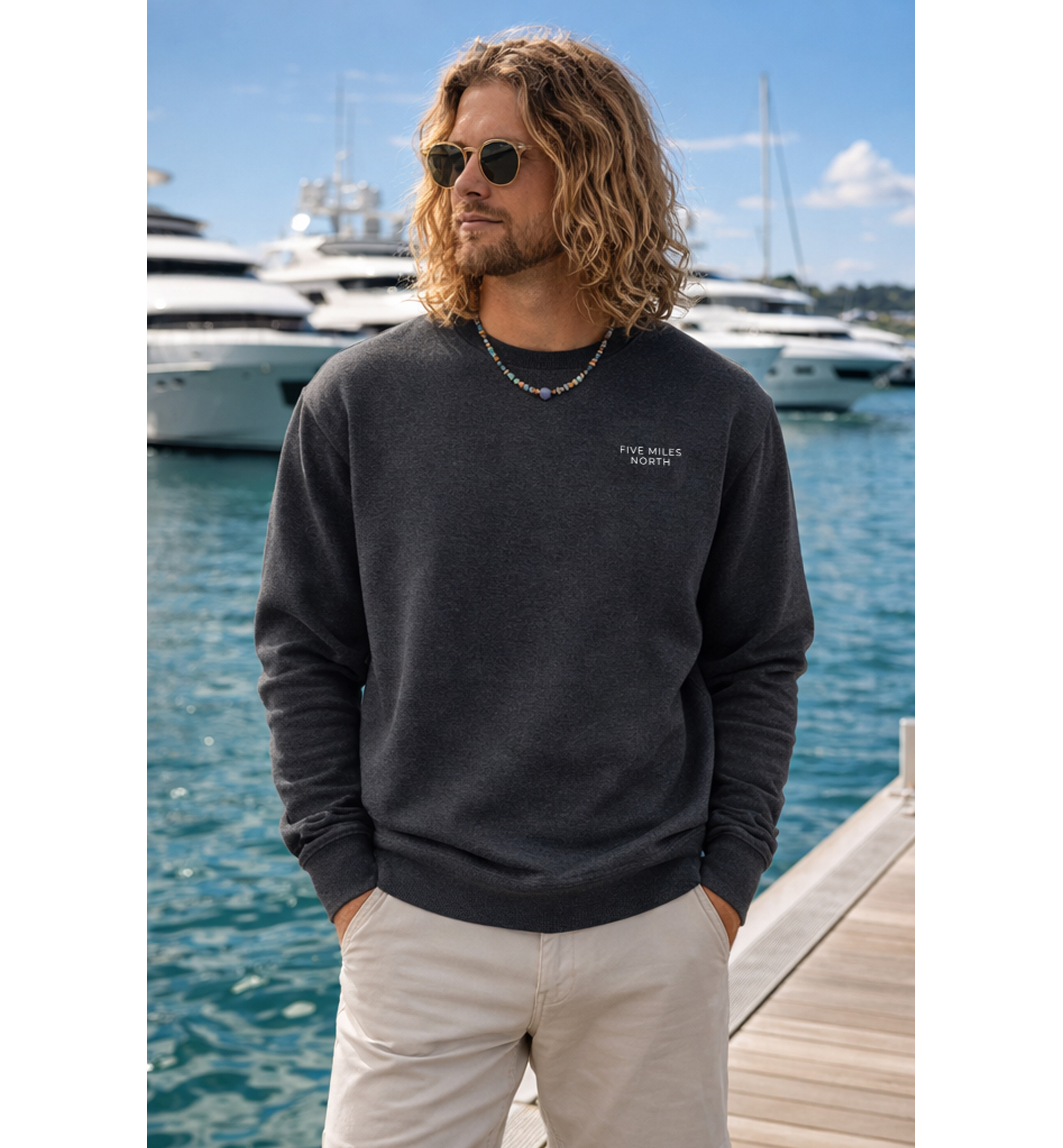 Five Miles North Sweatshirt - Front & Back Signature Print (White Logo)