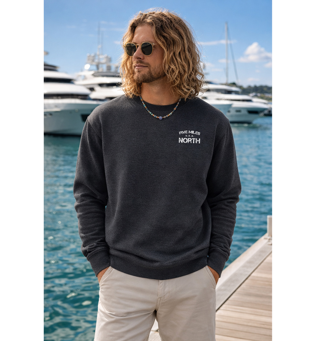Five Miles North Sweatshirt - Front & Back Signature Print (White Logo)