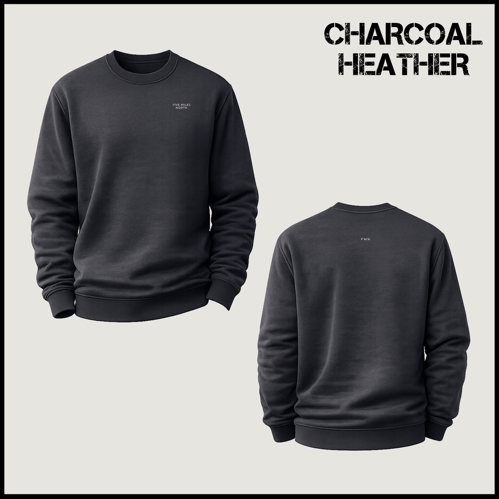 NEW Five Miles North Sweatshirt - Front & Back Signature Print Embroided White Logo