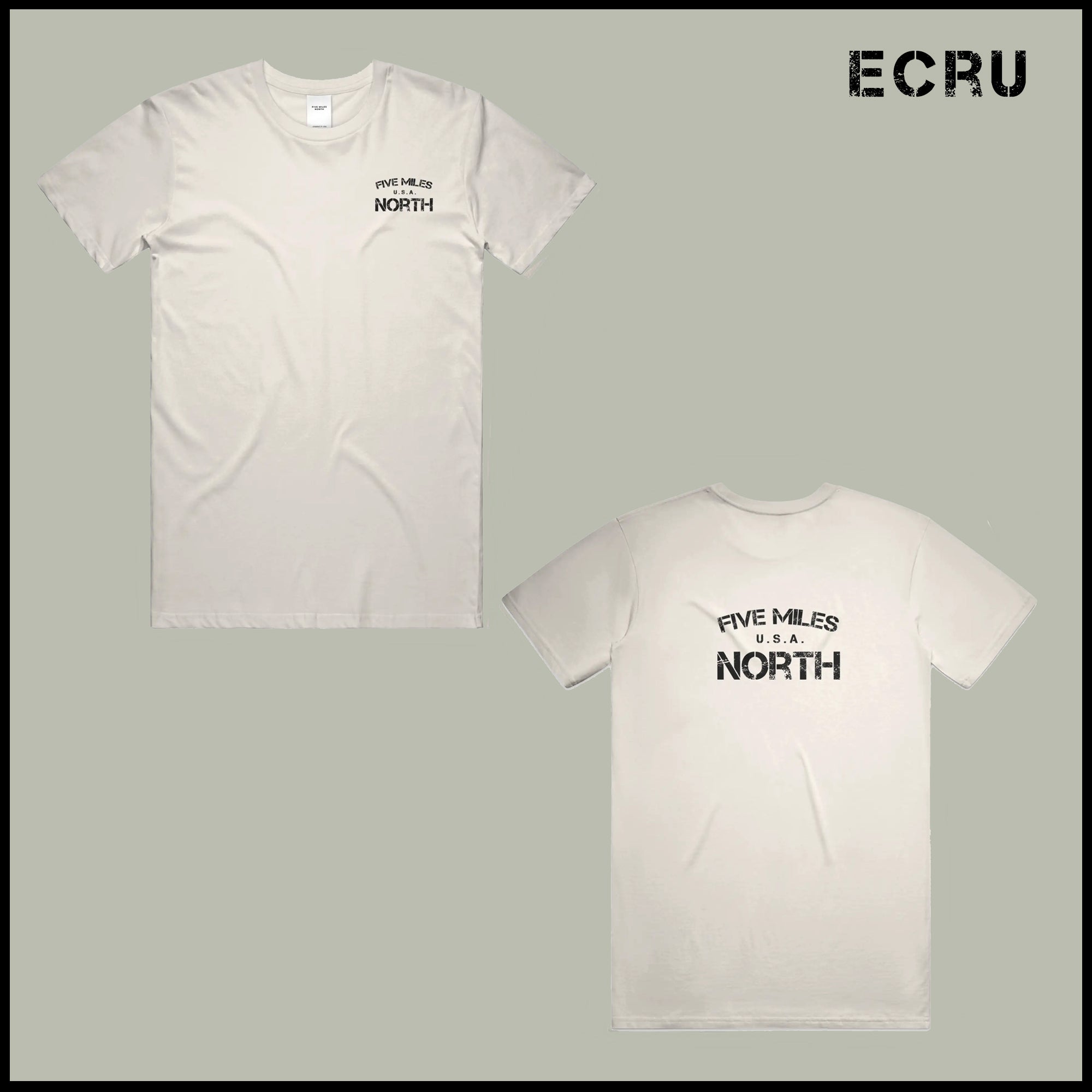 Five Miles North T-Shirt - Front & Back Signature Print (Black Logo)