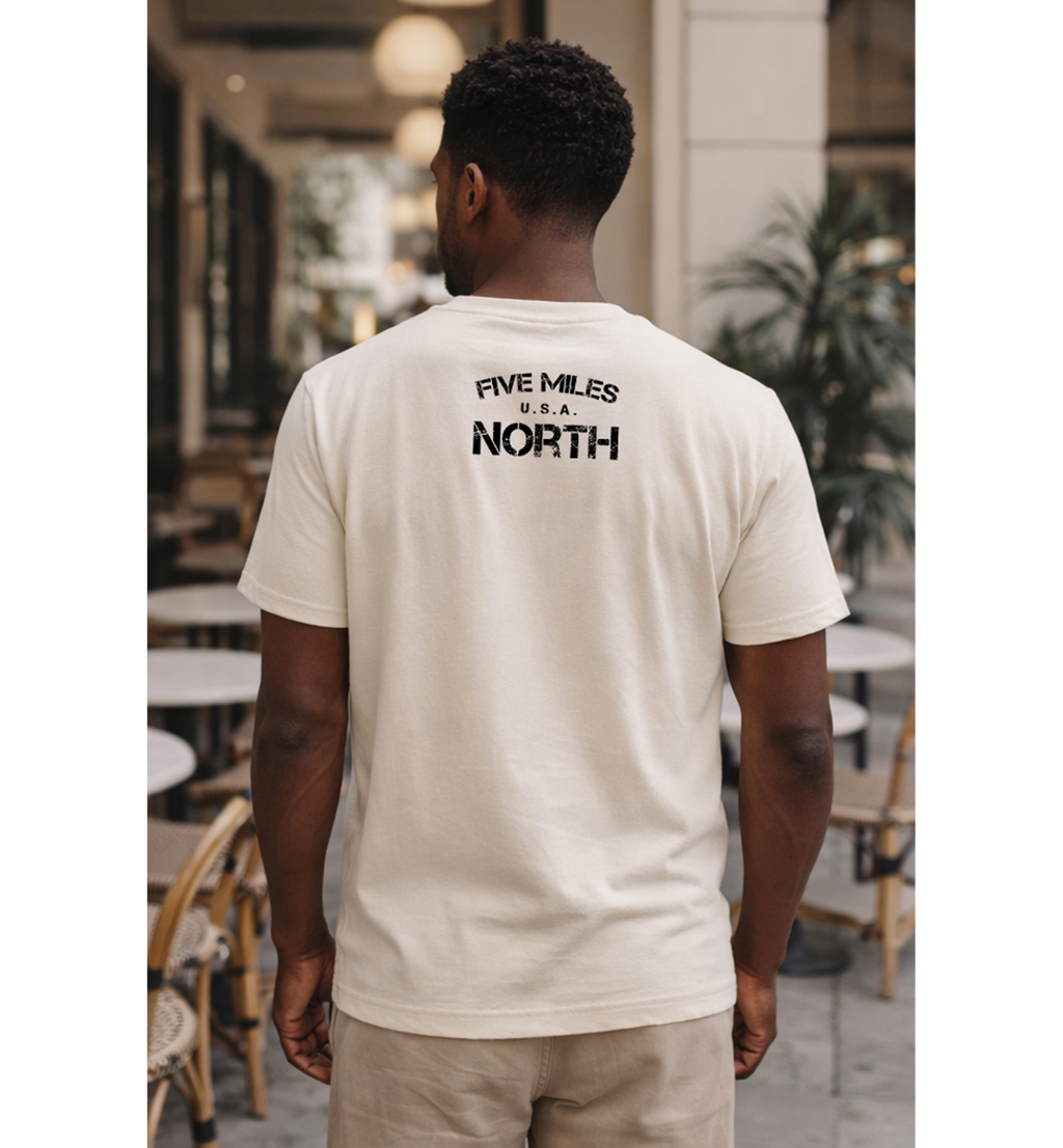 Five Miles North T-Shirt - Front & Back Signature Print (Black Logo)