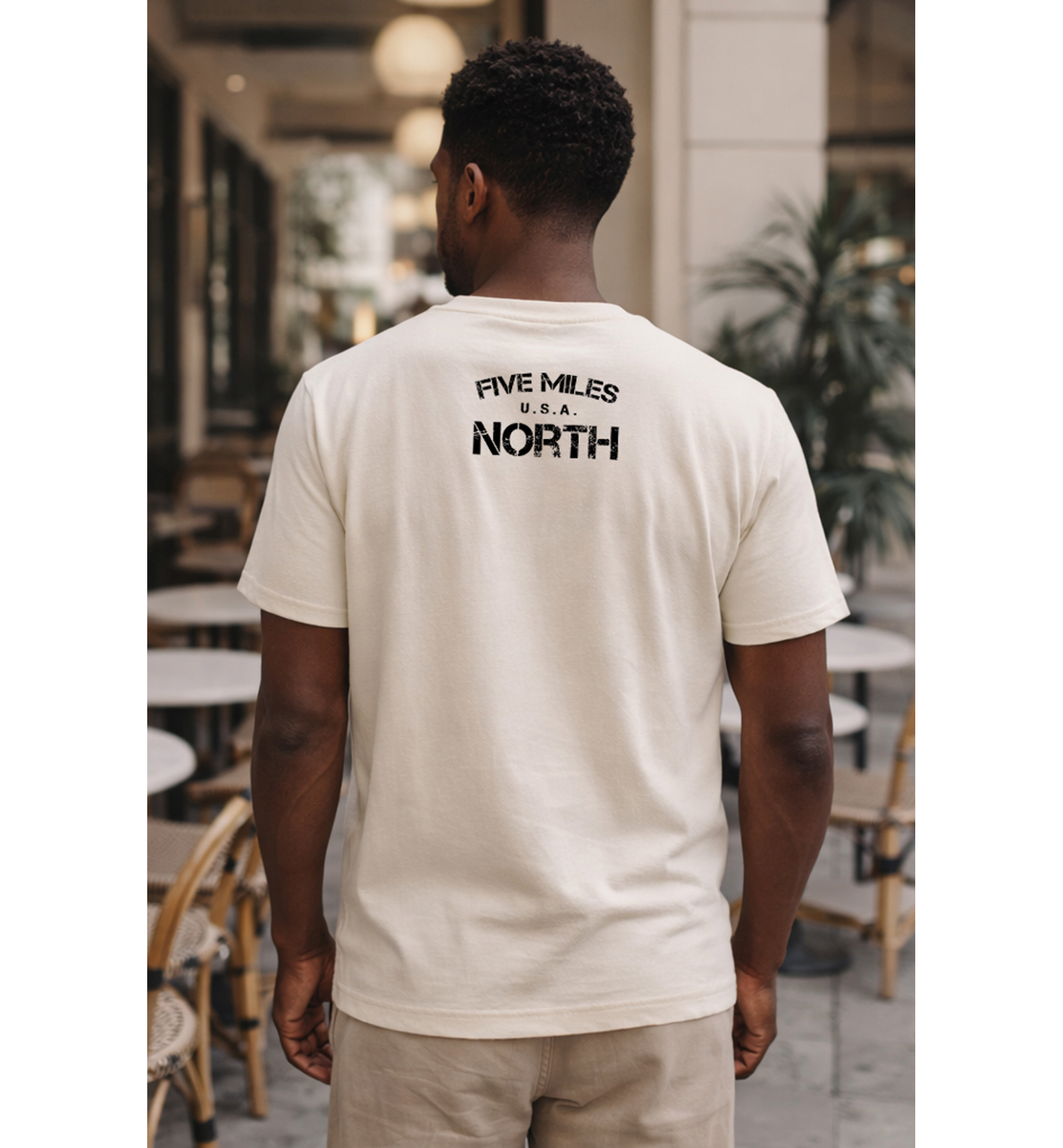 Five Miles North T-Shirt - Front & Back Signature Print (Black Logo)