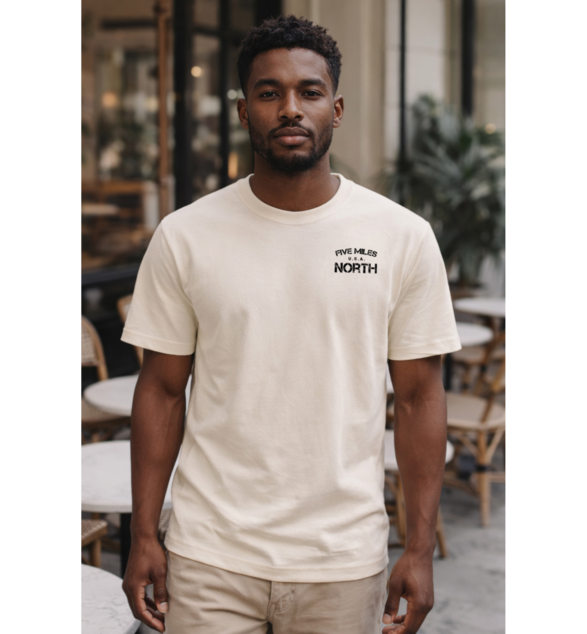 Five Miles North T-Shirt - Front & Back Signature Print (Black Logo)