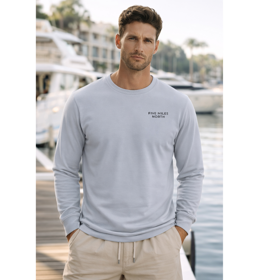 Five Miles North Long Sleeve Shirt :: Front & Back Signature Print (Black Logo)