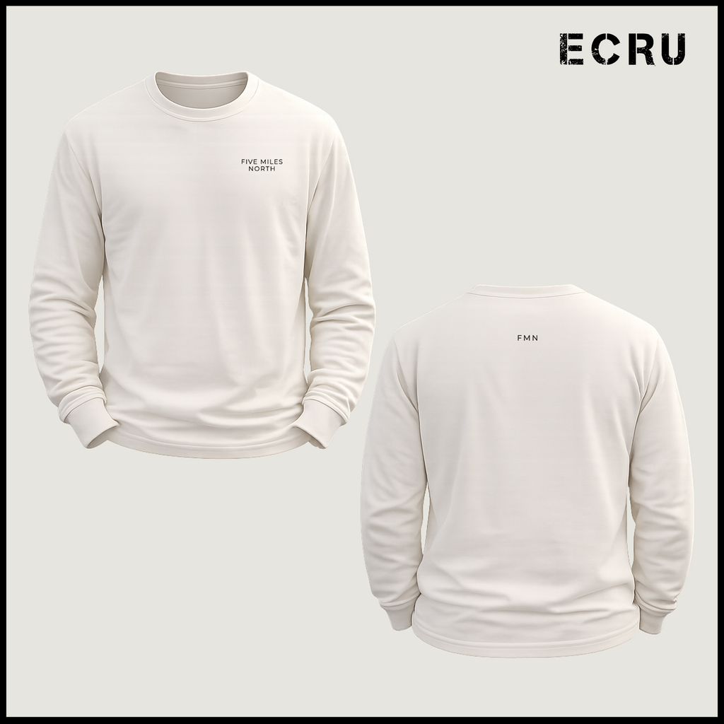 Five Miles North Long Sleeve Shirt :: Front & Back Signature Print (Black Logo)