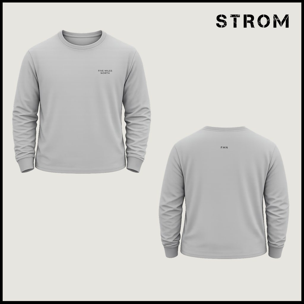 Five Miles North Long Sleeve Shirt :: Front & Back Signature Print (Black Logo)