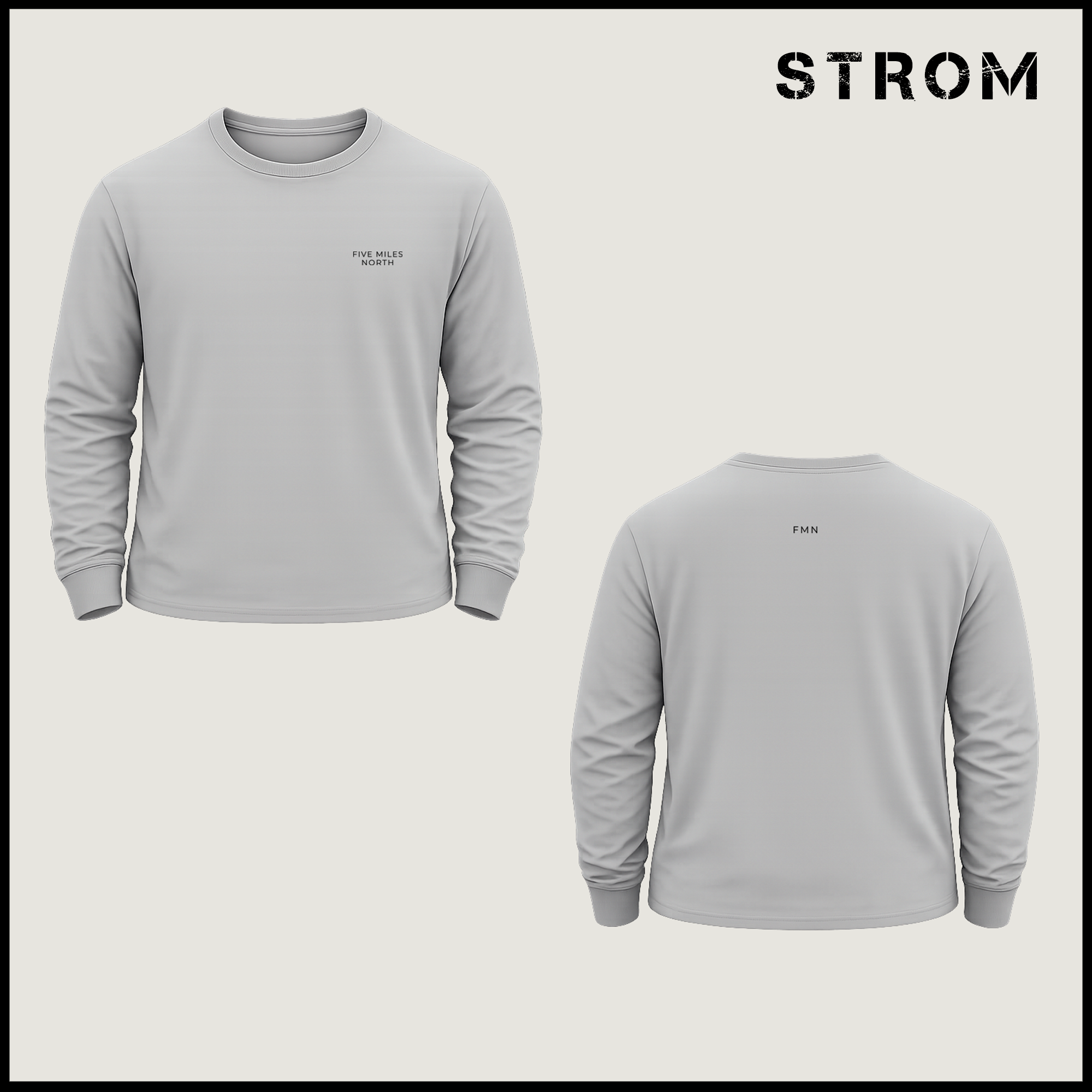 Five Miles North Long Sleeve Shirt :: Front & Back Signature Print (Black Logo)