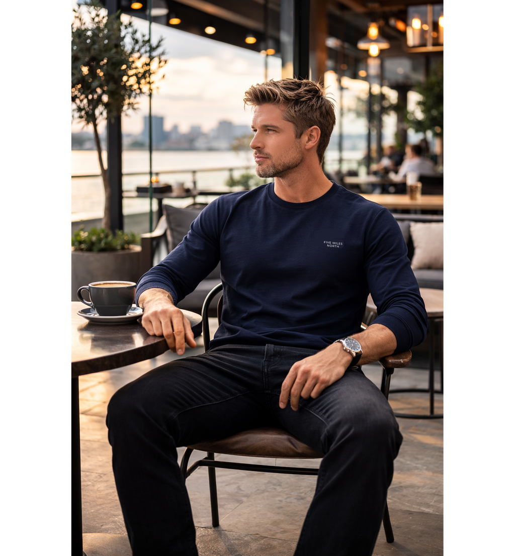Five Miles North Long Sleeve Shirt :: With Embroided Logo