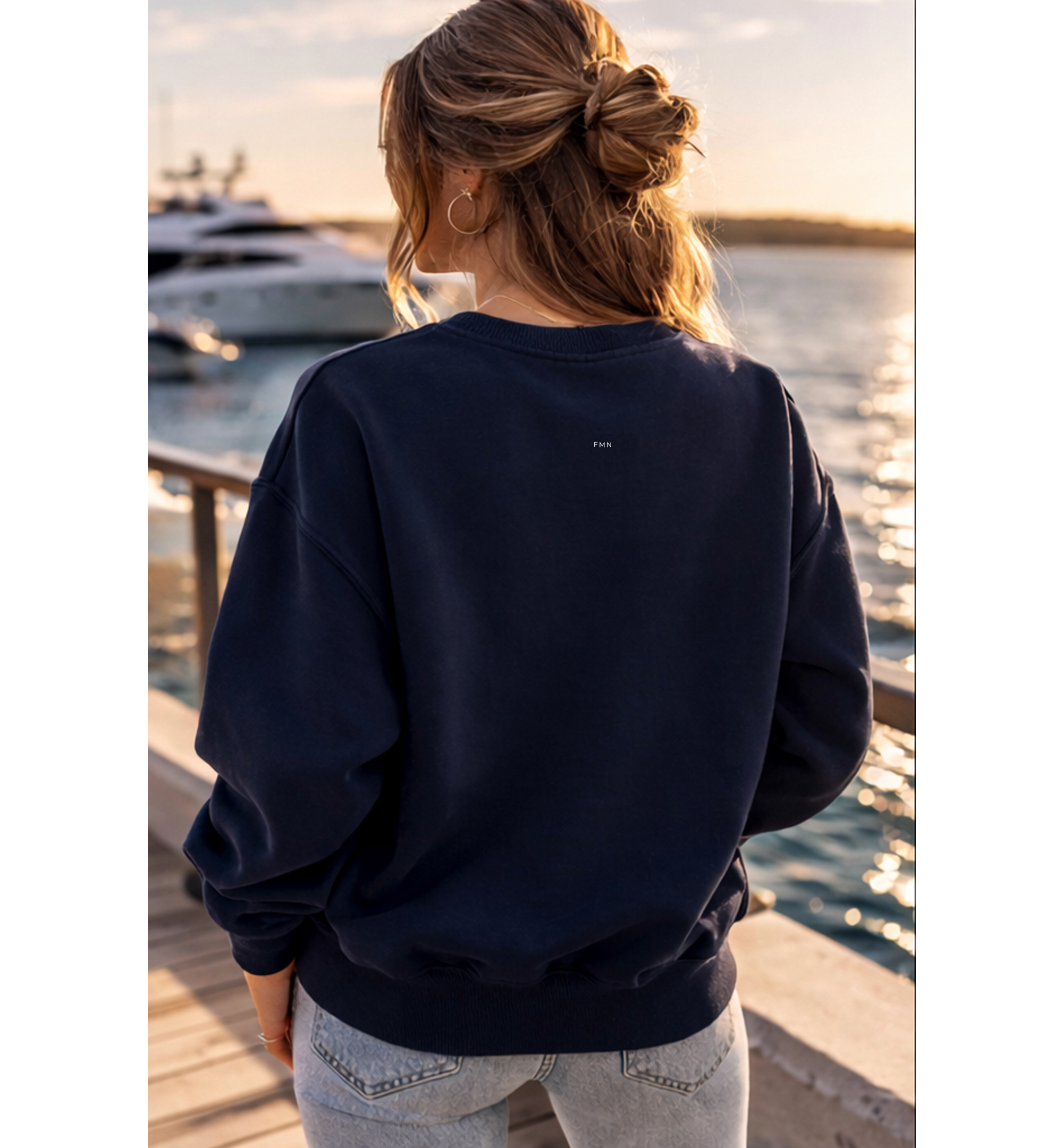 NEW Five Miles North Sweatshirt - Front & Back Signature Print Embroided White Logo