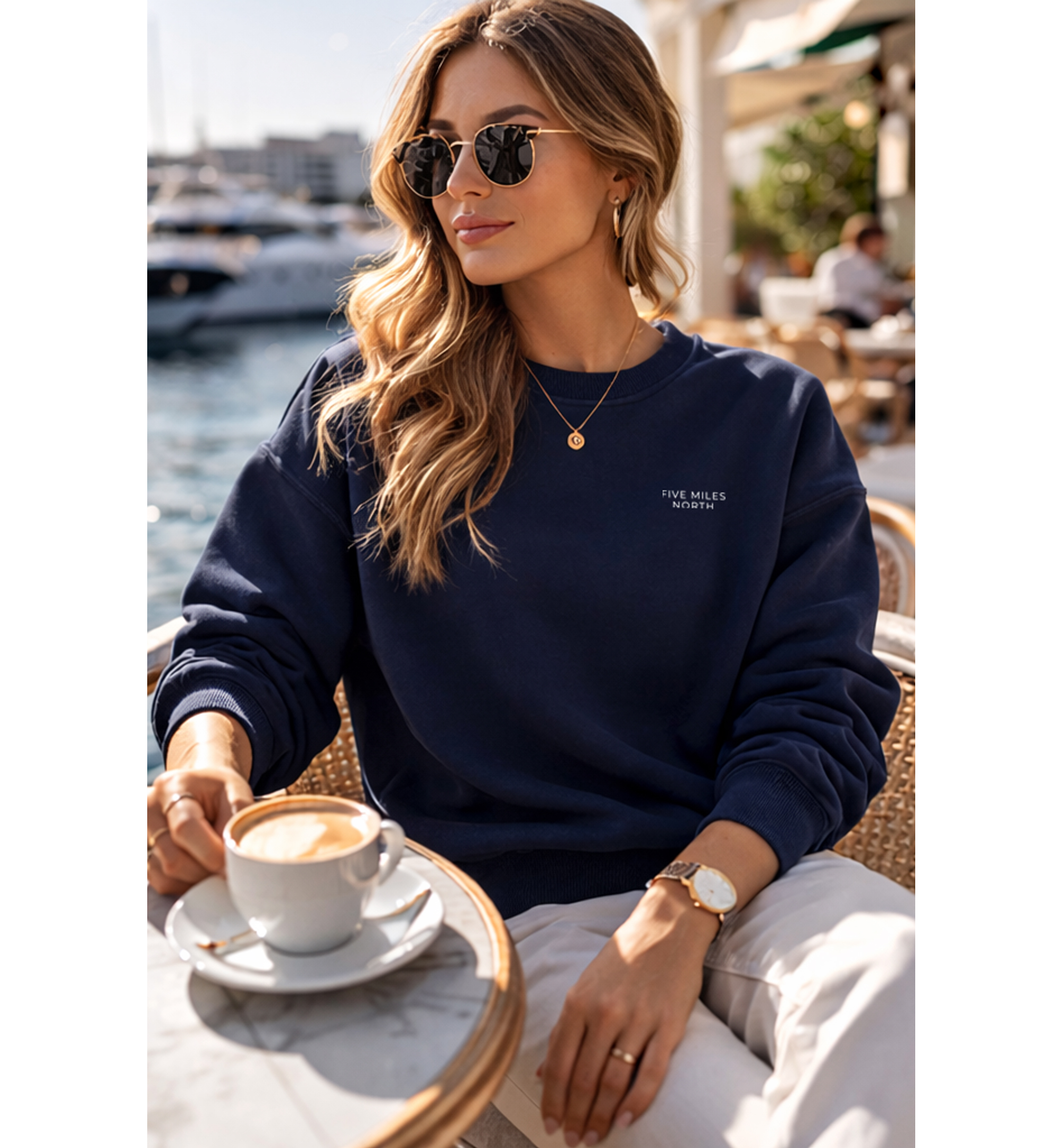 Five Miles North Sweatshirt - Front & Back Signature Print (White Logo)