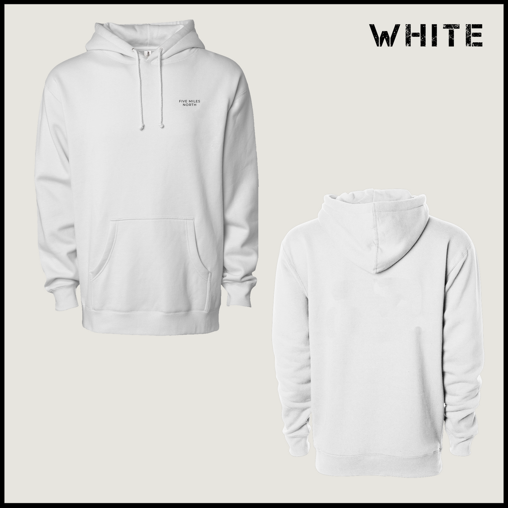Five Miles North Hoodie :: Embroidered Black Chest Logo