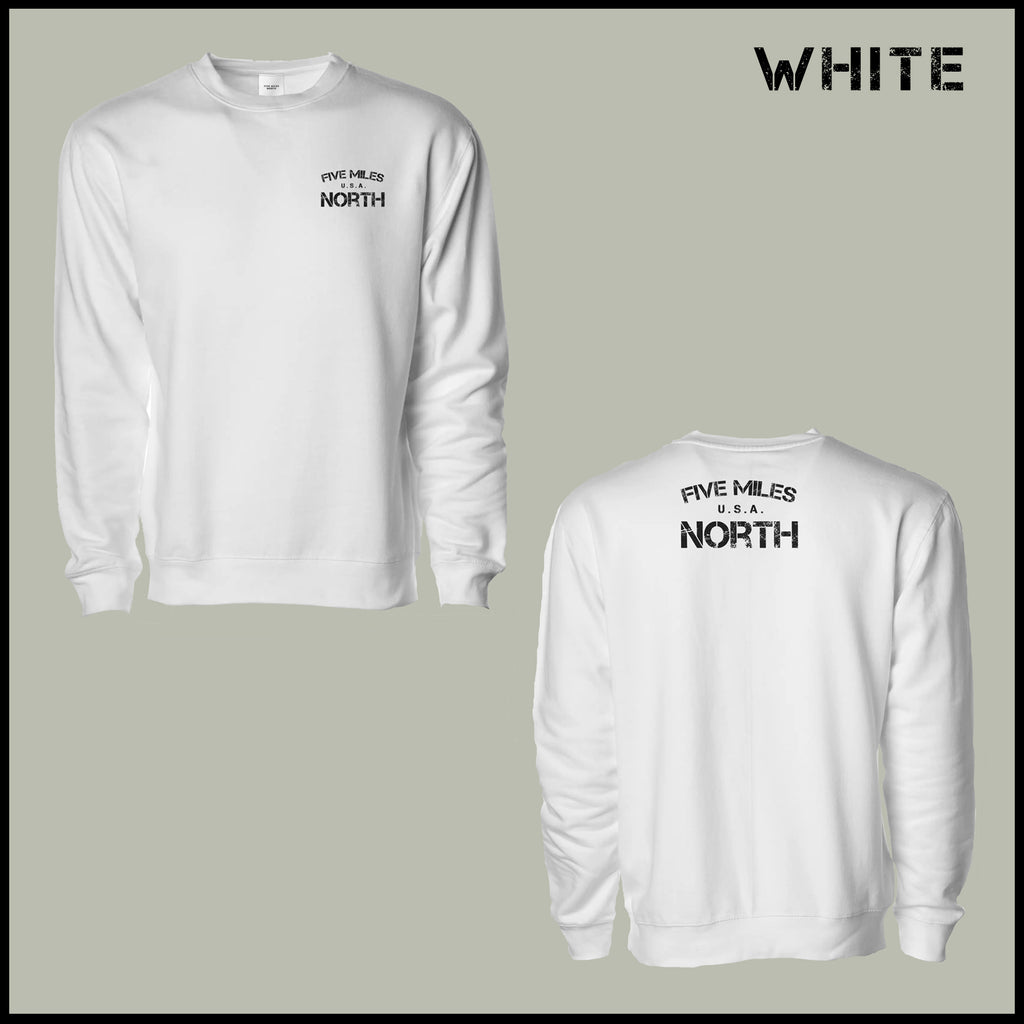Five Miles North Sweatshirt - Front & Back Signature Print (Black Logo)