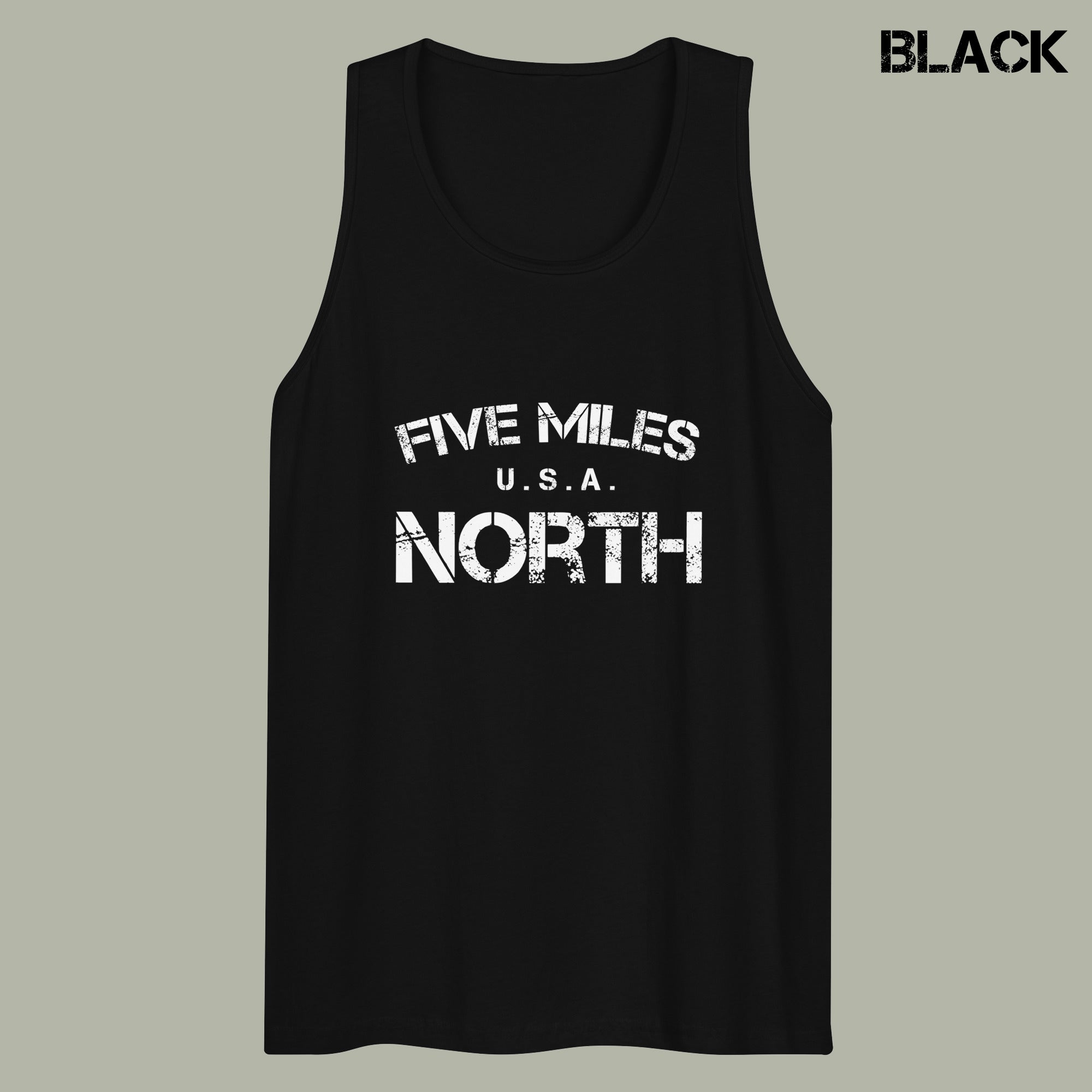 Minimalist TANK TOPS | Large Front Logo Print | Five Miles North