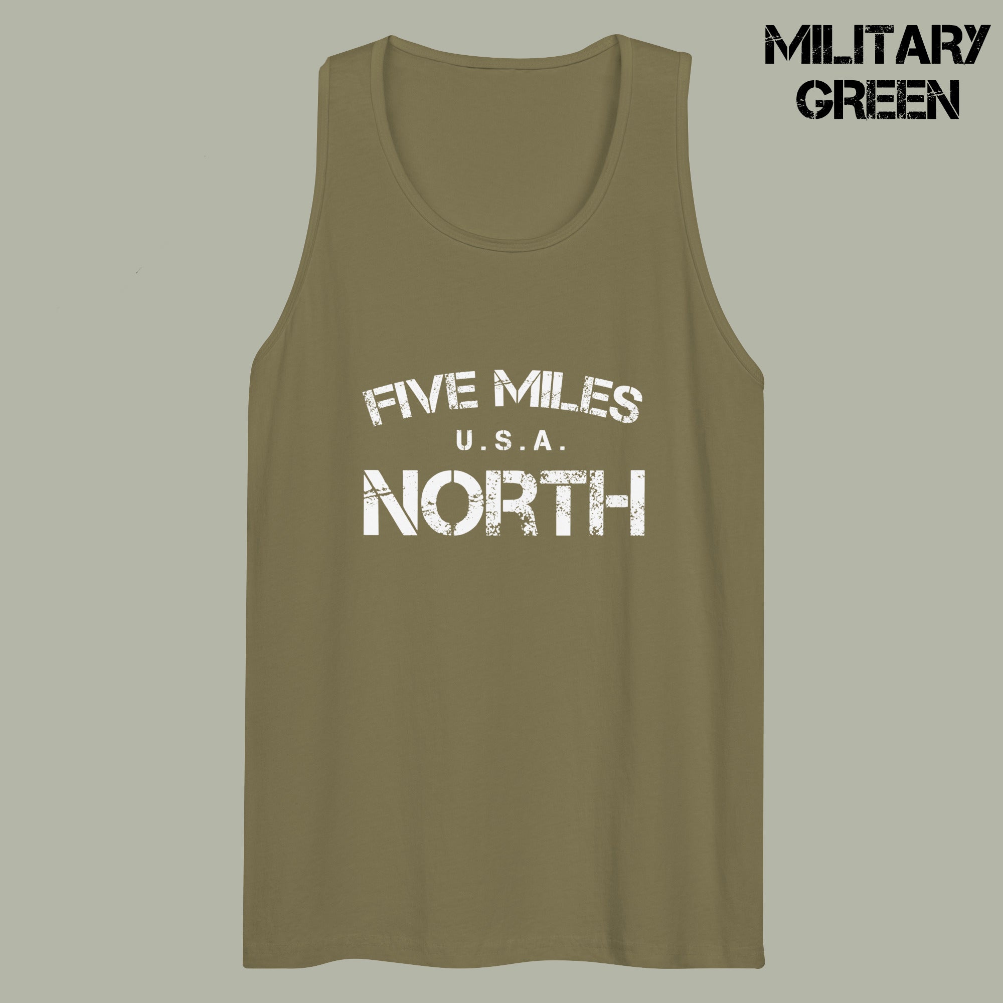 Minimalist TANK TOPS | Large Front Logo Print | Five Miles North