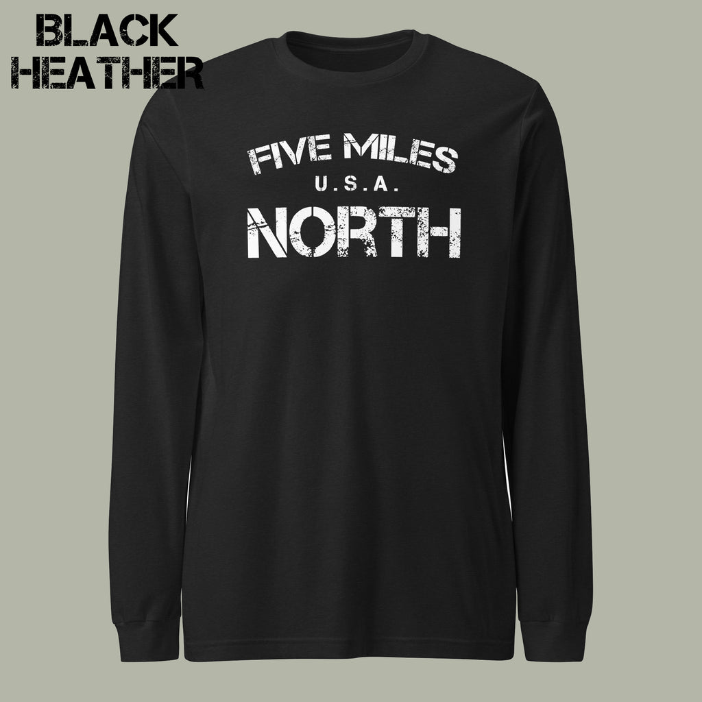 Minimalist LONG SLEEVE SHIRTS | Urban Unisex Tee | Five Miles North