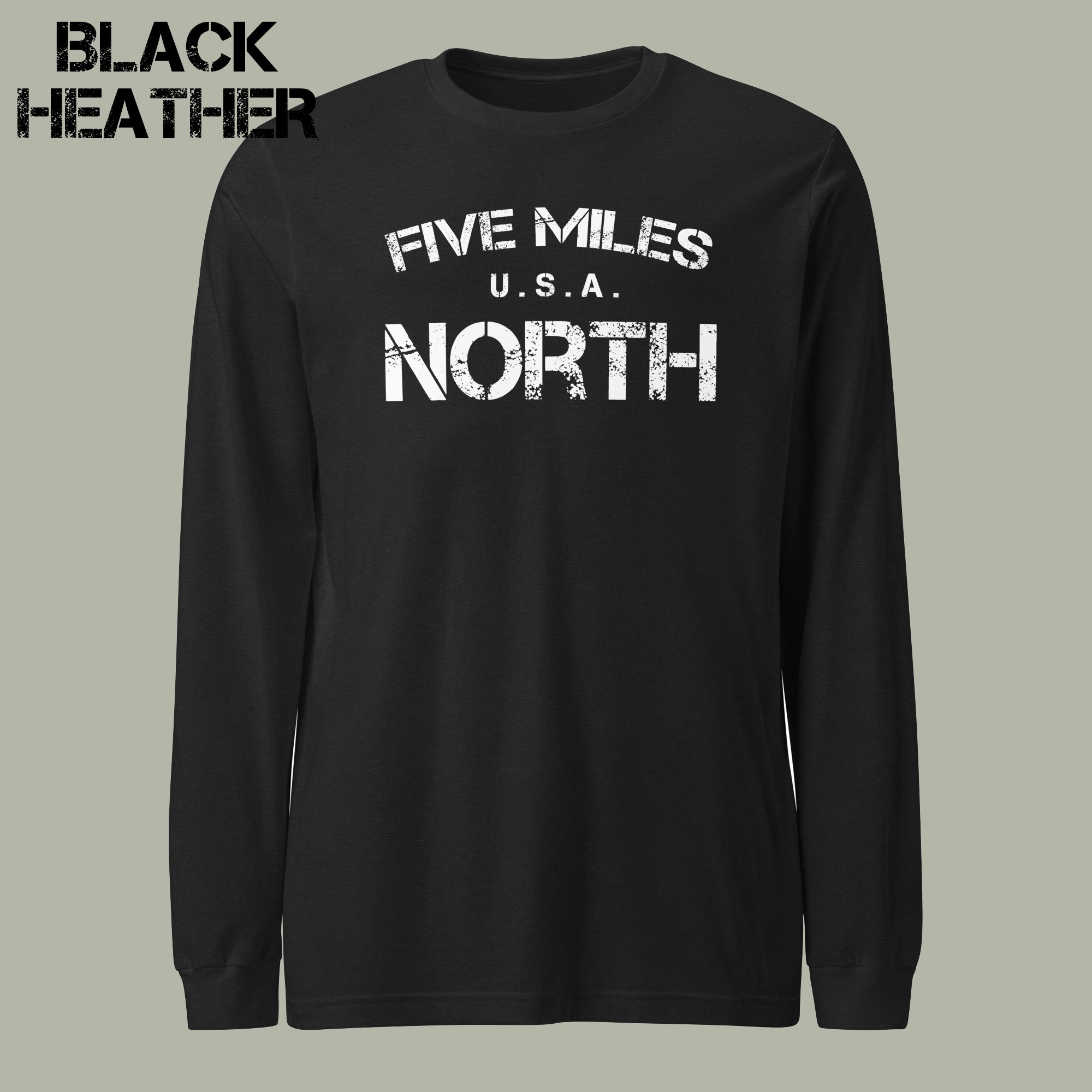 Minimalist LONG SLEEVE SHIRTS | Urban Unisex Tee | Five Miles North