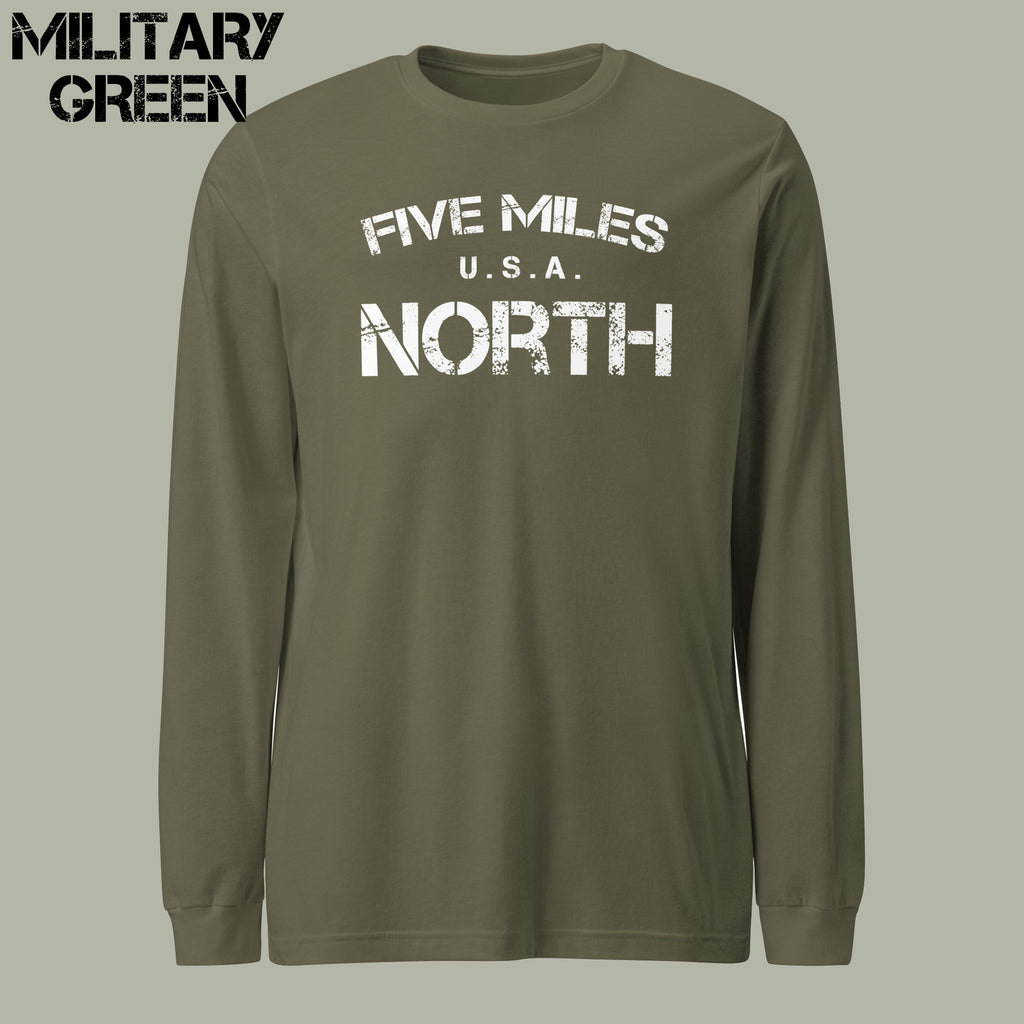 Minimalist LONG SLEEVE SHIRTS | Urban Unisex Tee | Five Miles North
