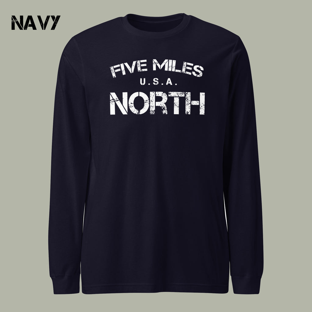 Minimalist LONG SLEEVE SHIRTS | Urban Unisex Tee | Five Miles North